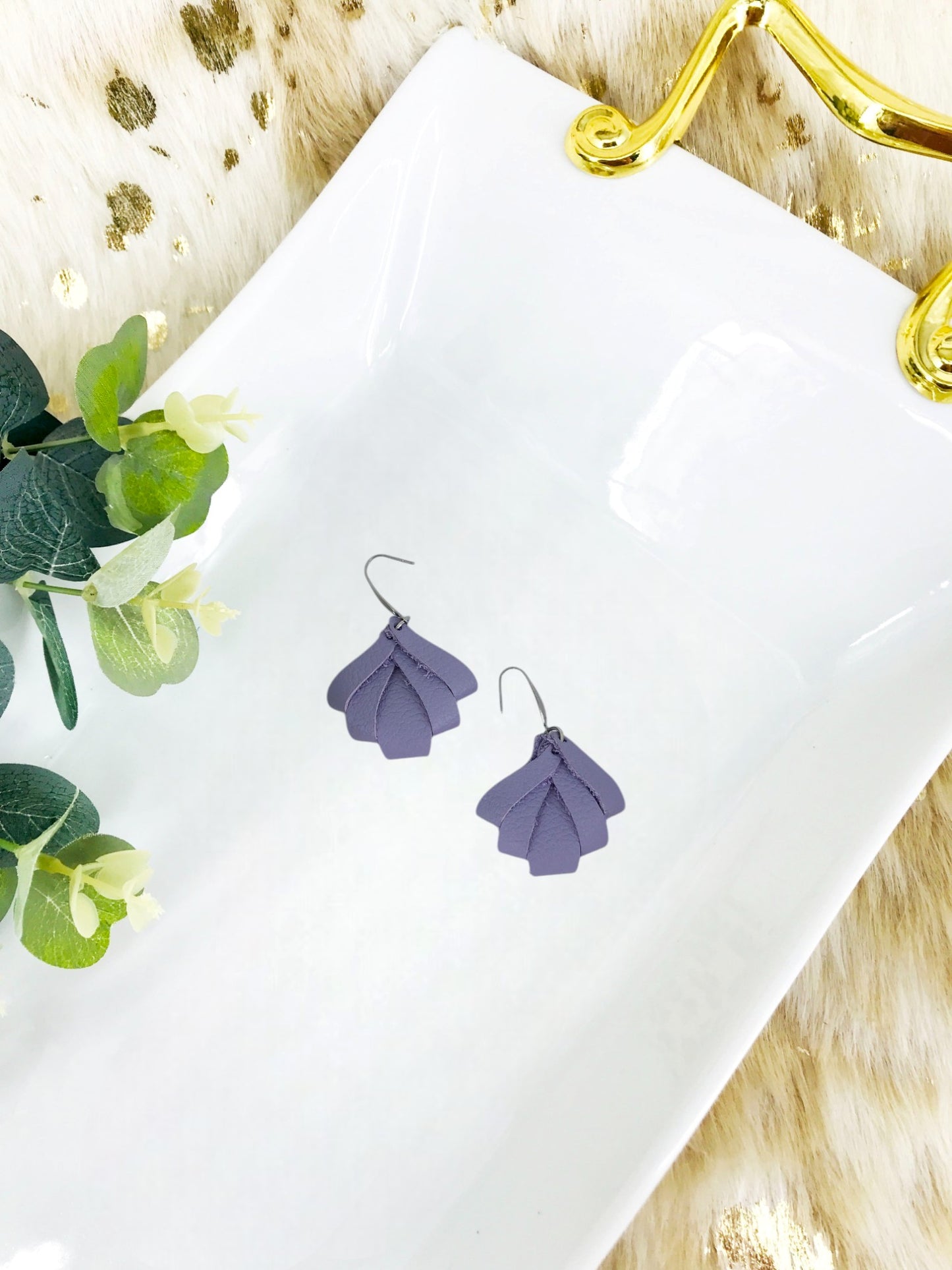 Lilac Genuine Leather Earrings - E19-1817
