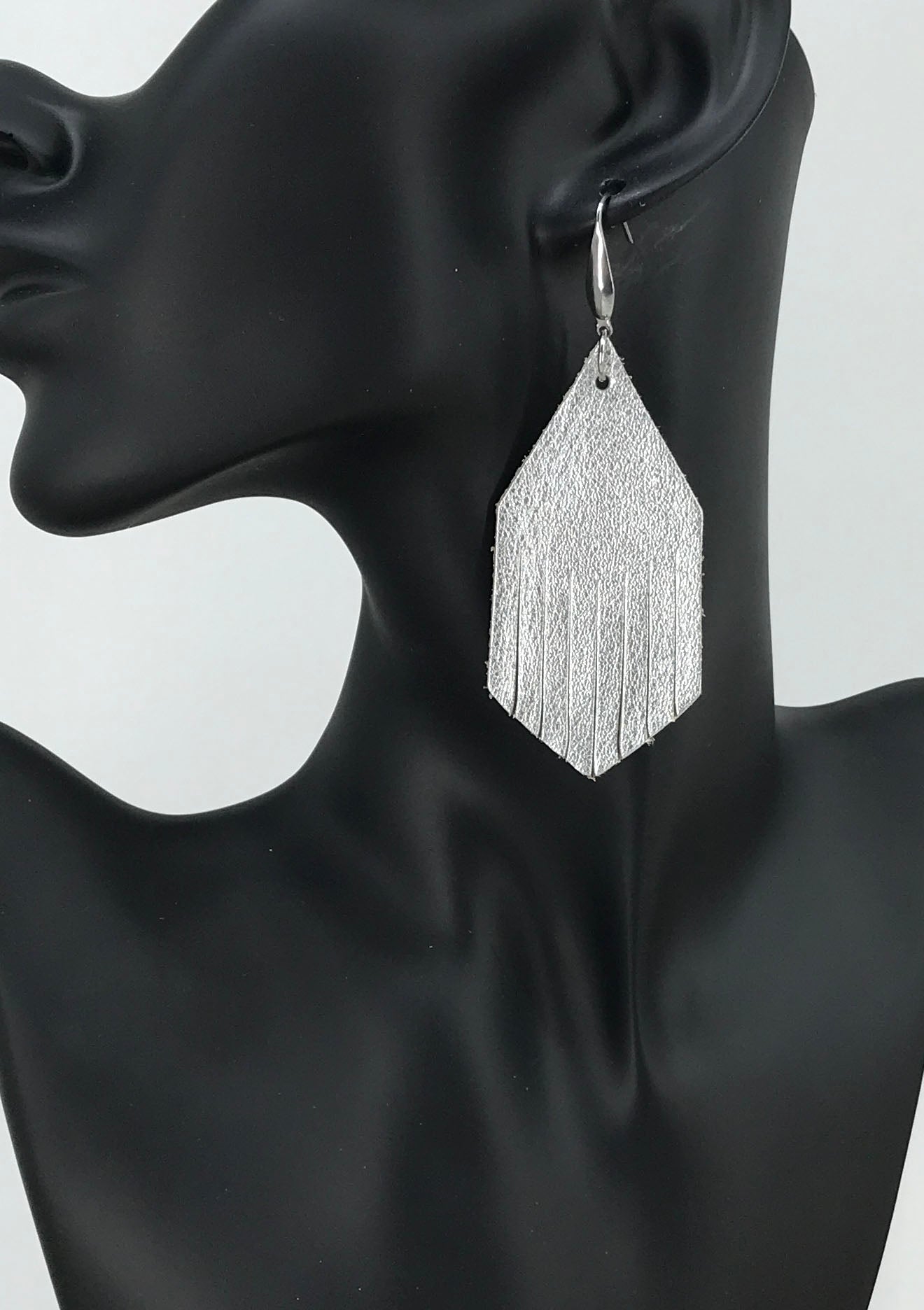 Silver Genuine Leather Earrings - E19-1865