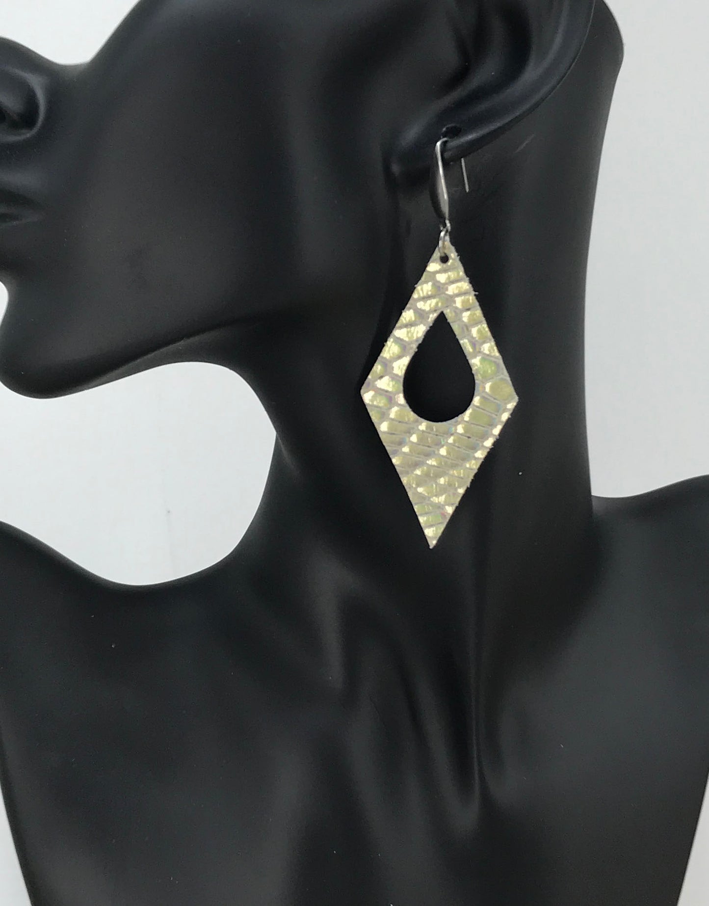 Snake Skin Leather Earrings - E19-1882