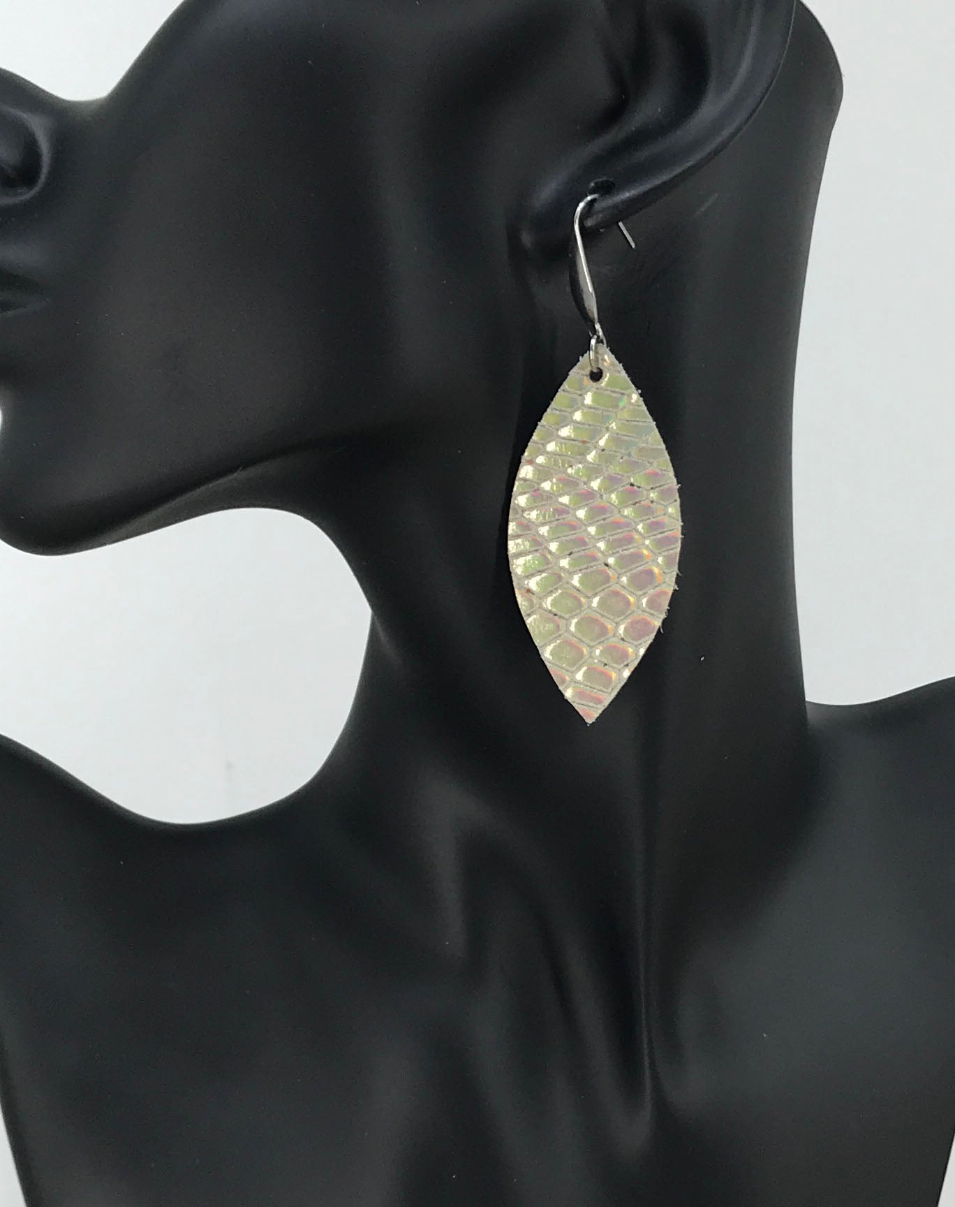 Snake Skin Leather Earrings - E19-1888