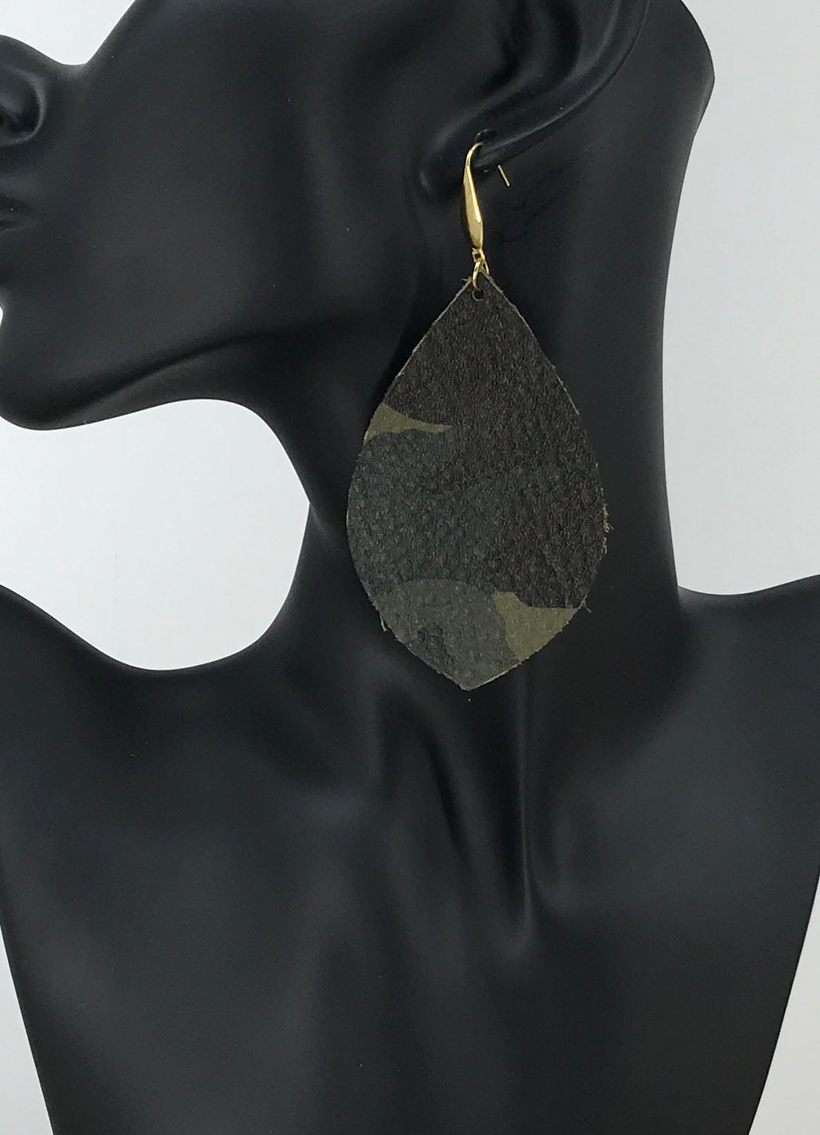 Camo Leather Earrings - E19-1898