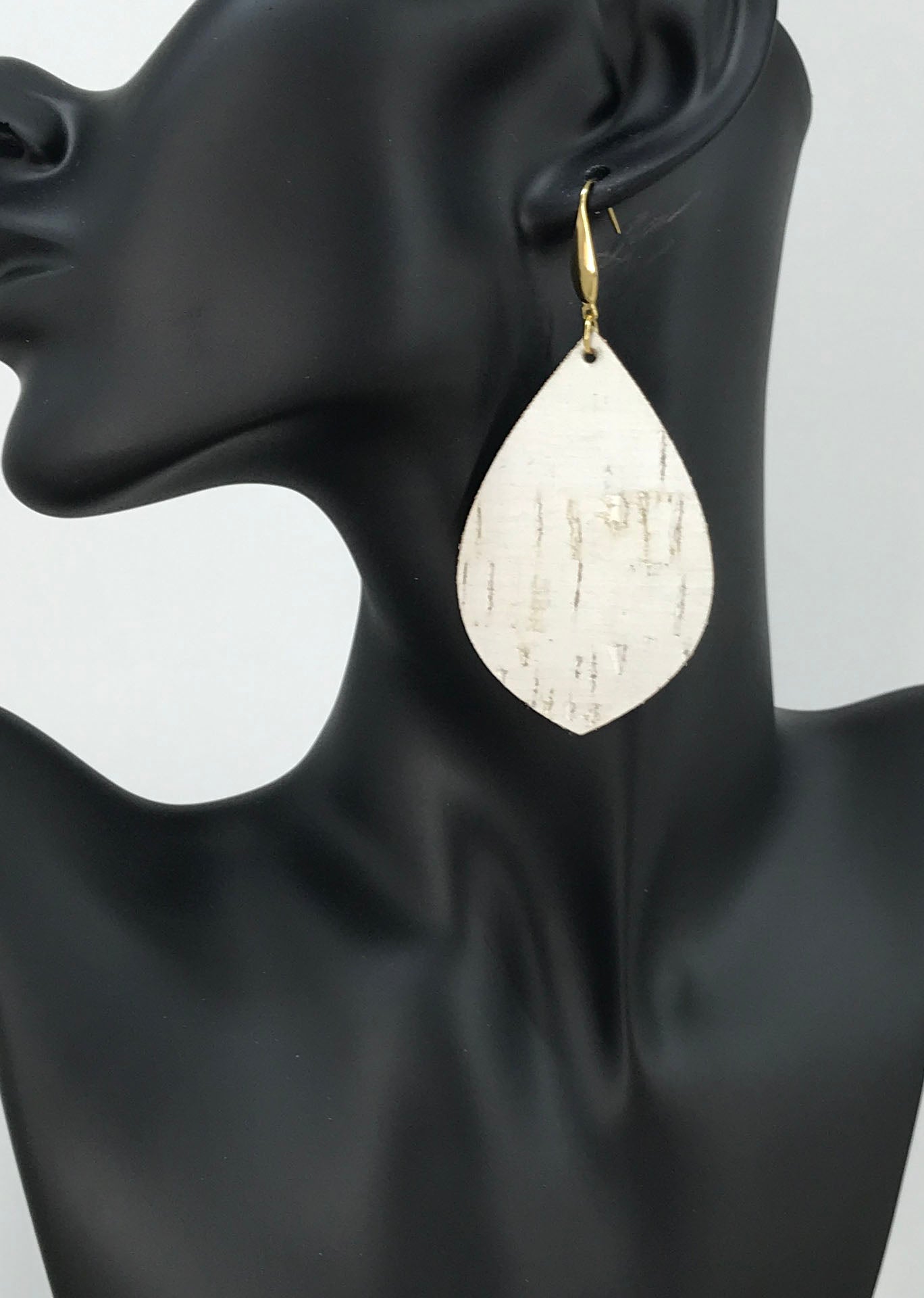 Off White Birch Cork Leather Earrings - E19-1900