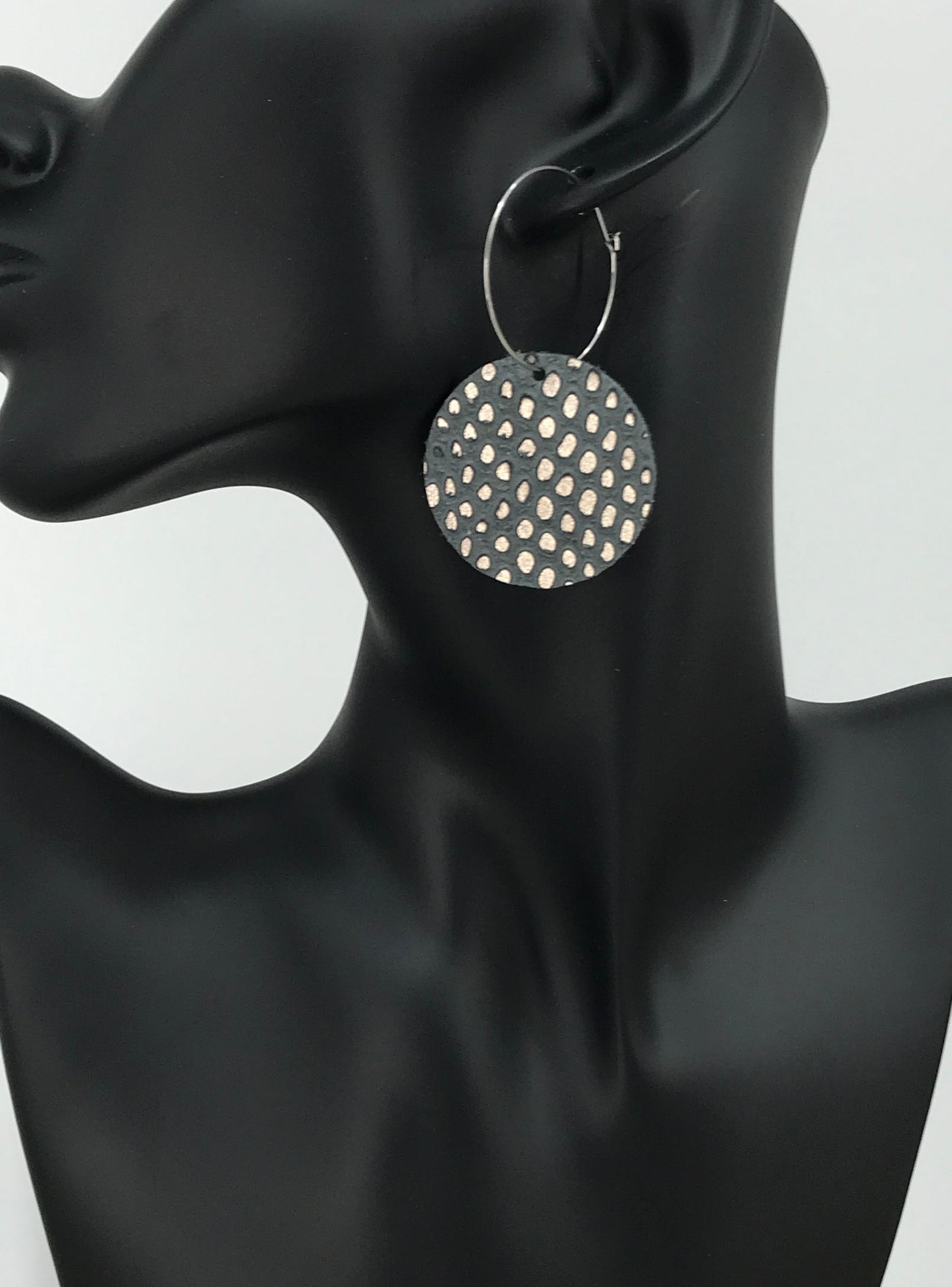 Genuine Snake Leather Hoop Earrings - E19-1901