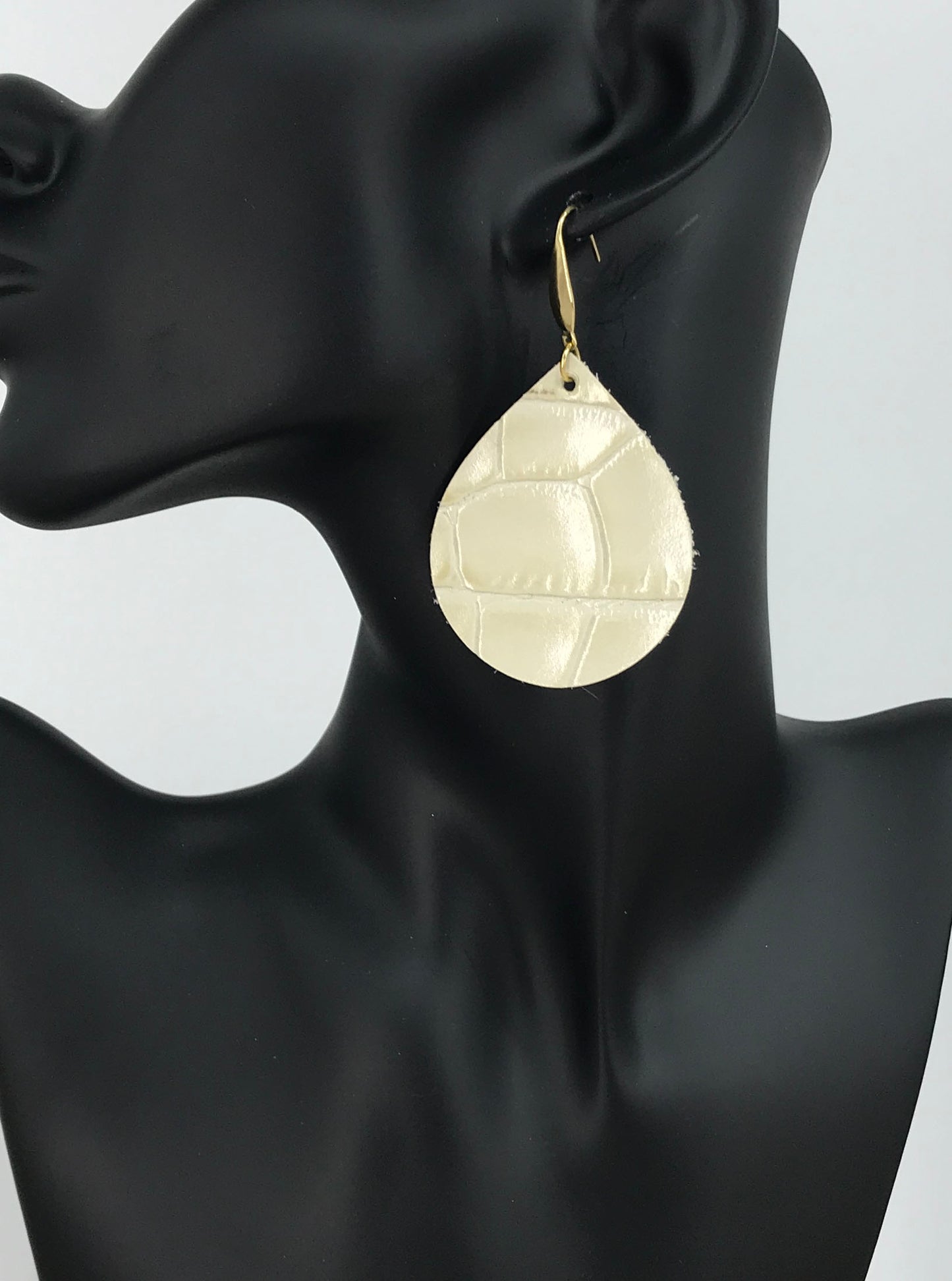 Ivory Alligator Teardrop Earrings