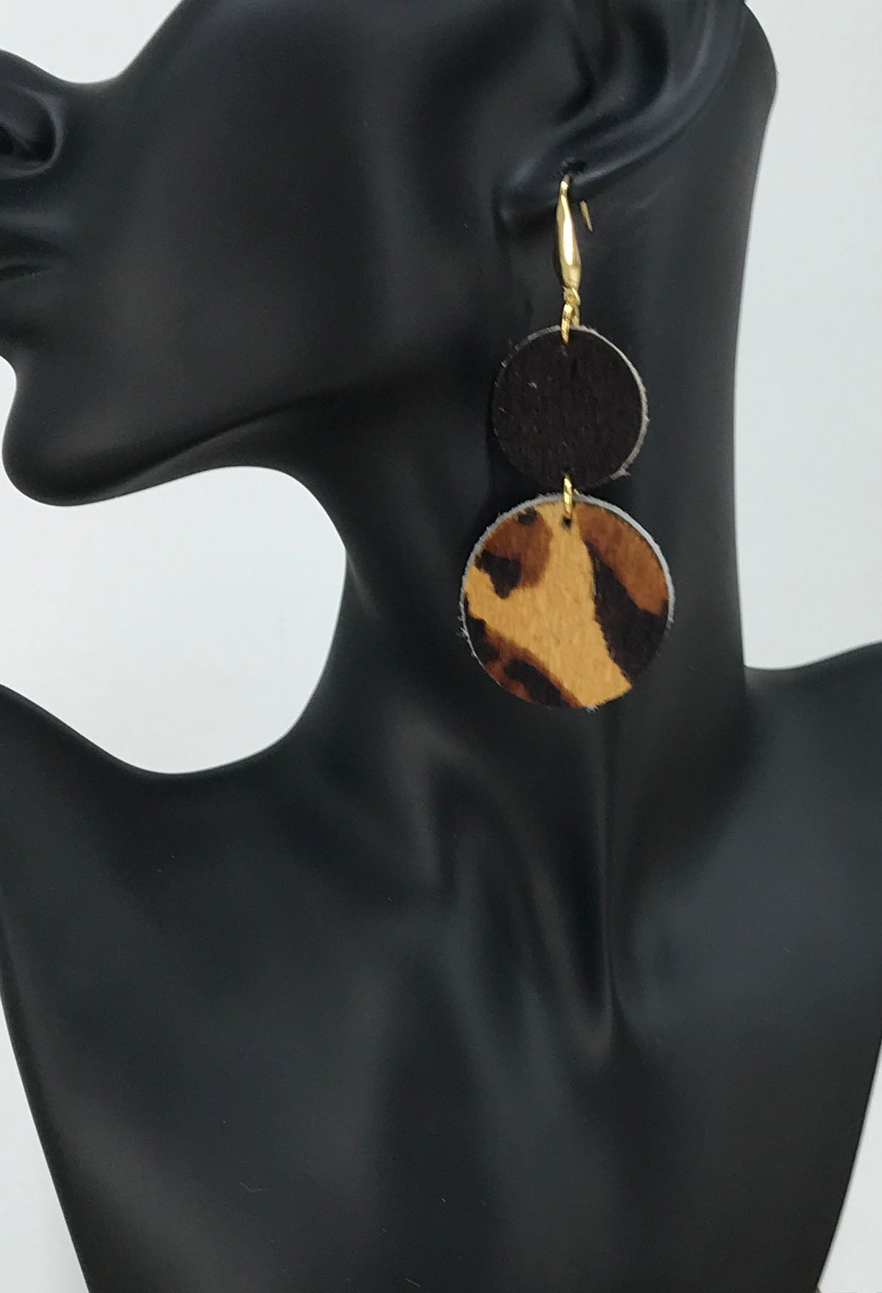 Hair On Leopard Leather Earrings - E19-1930