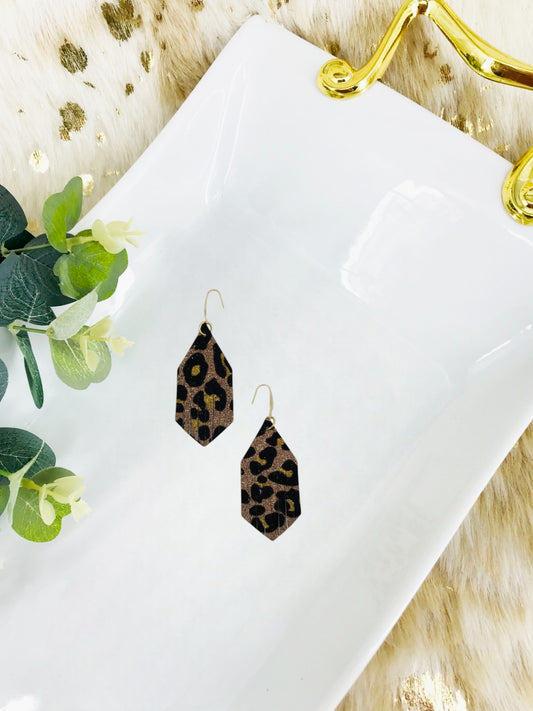 Leopard Glitter and Faux Leather Earrings - E19-1935