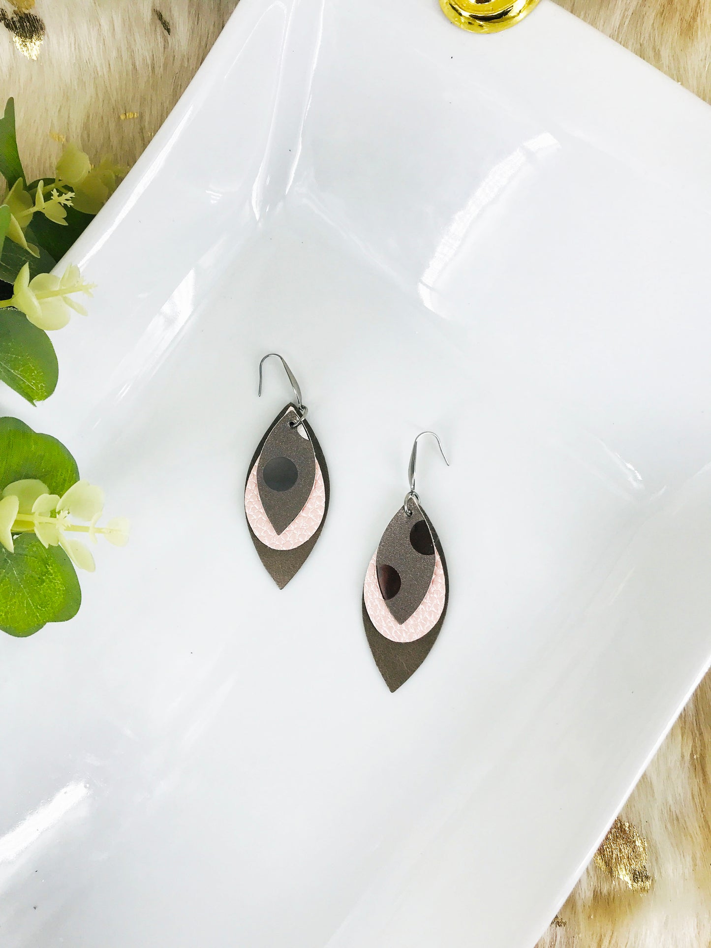 Genuine Leather Earrings - E19-196