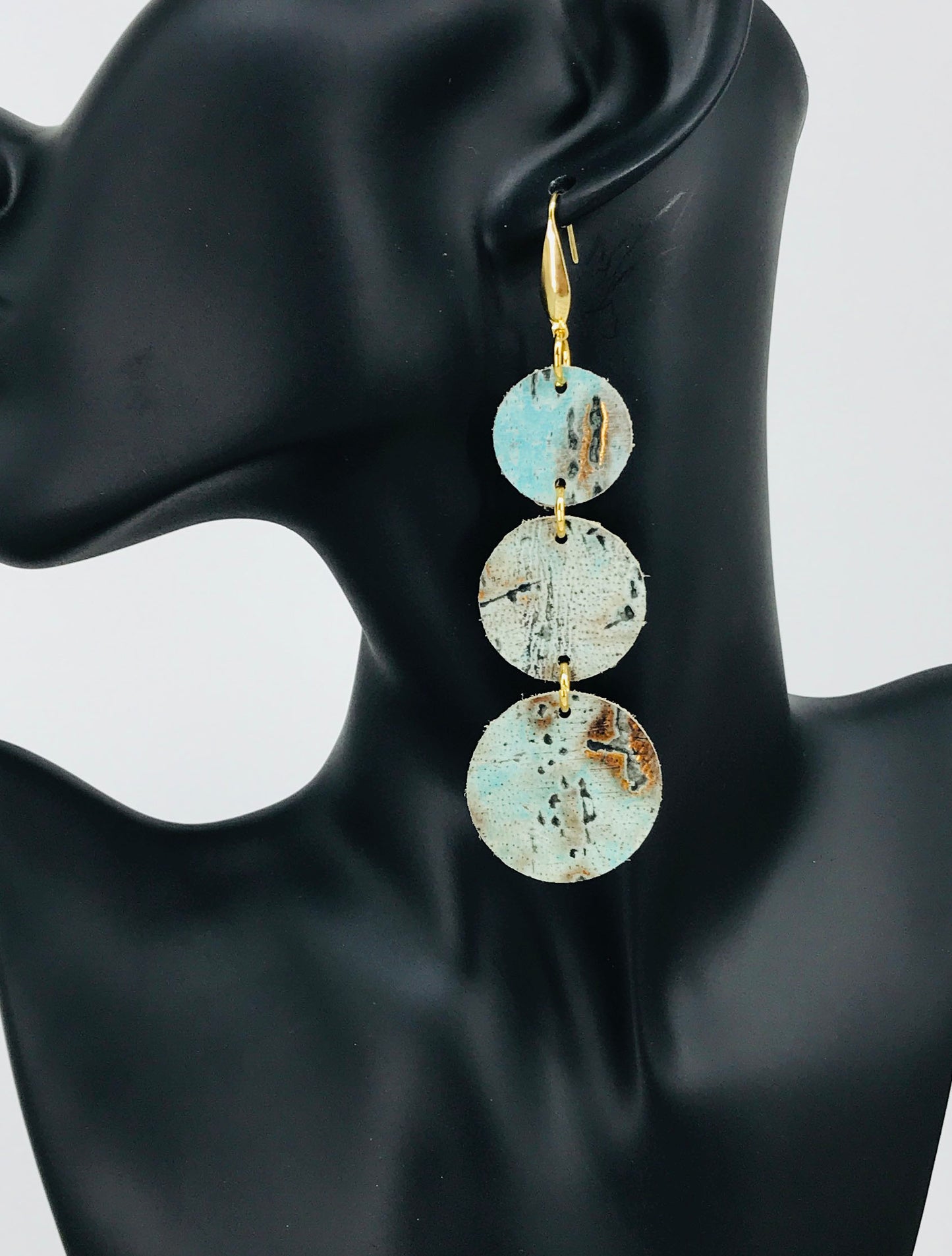 Driftwood Embossed Leather Earrings - E19-1996