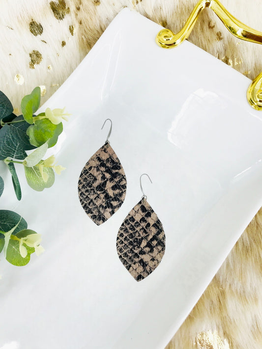 Fringe Snake Skin Leather Earrings - E19-2006
