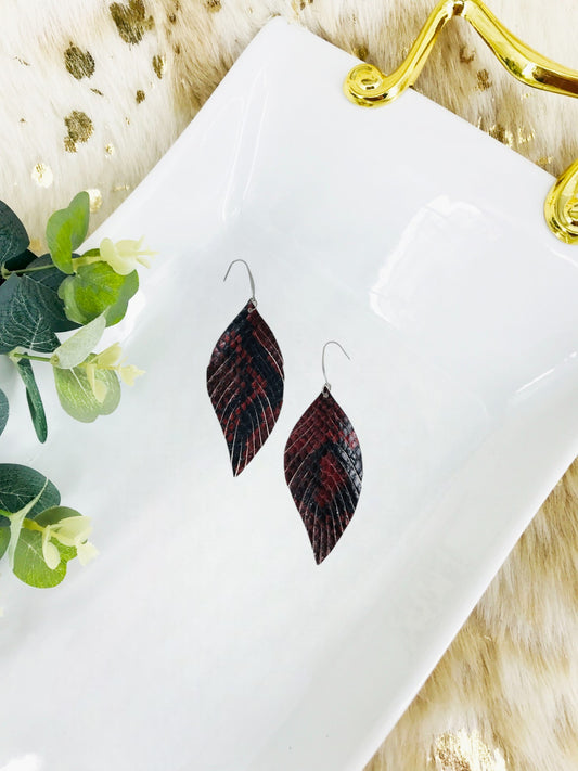 Fringe Snake Skin Leather Earrings - E19-2009