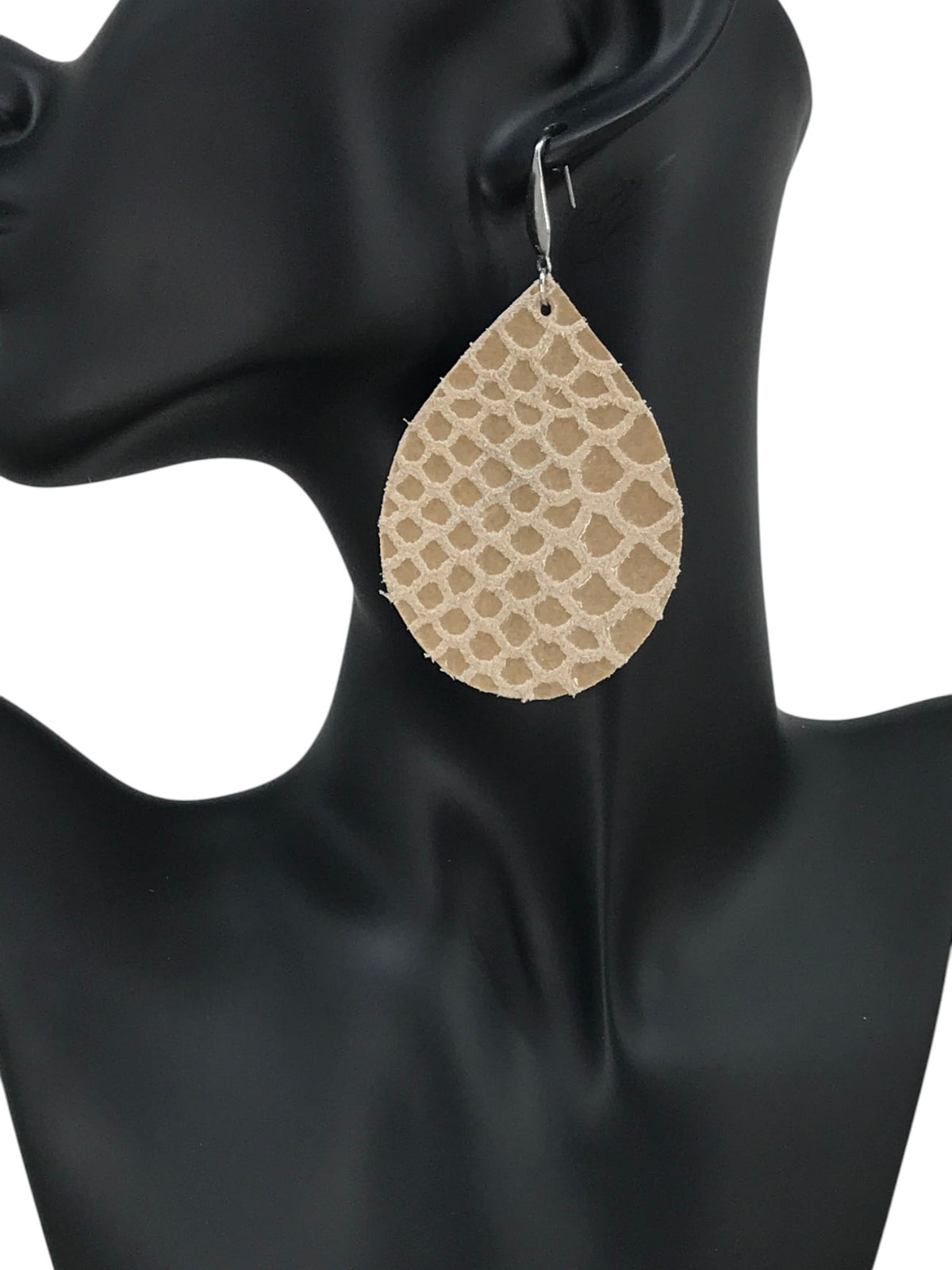 Tan Snake Leather Earrings
