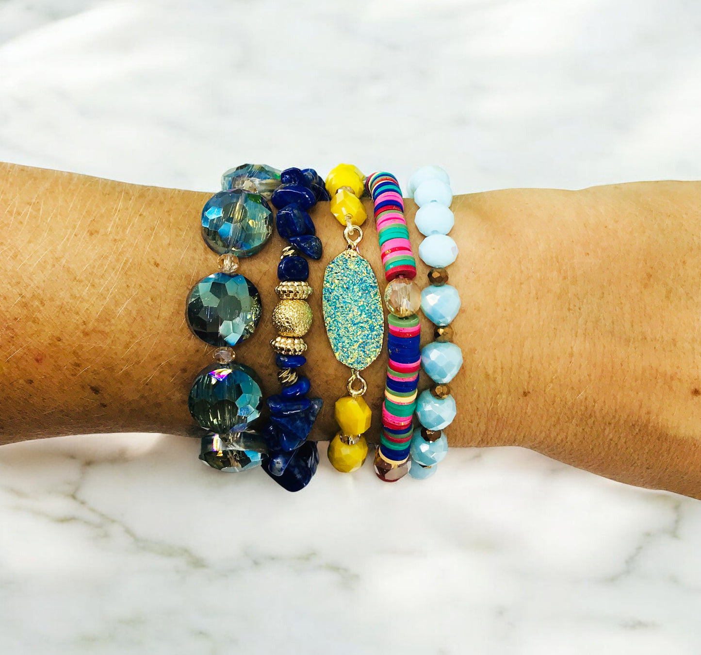 Coastal Pop Mix Stack Bracelet Set