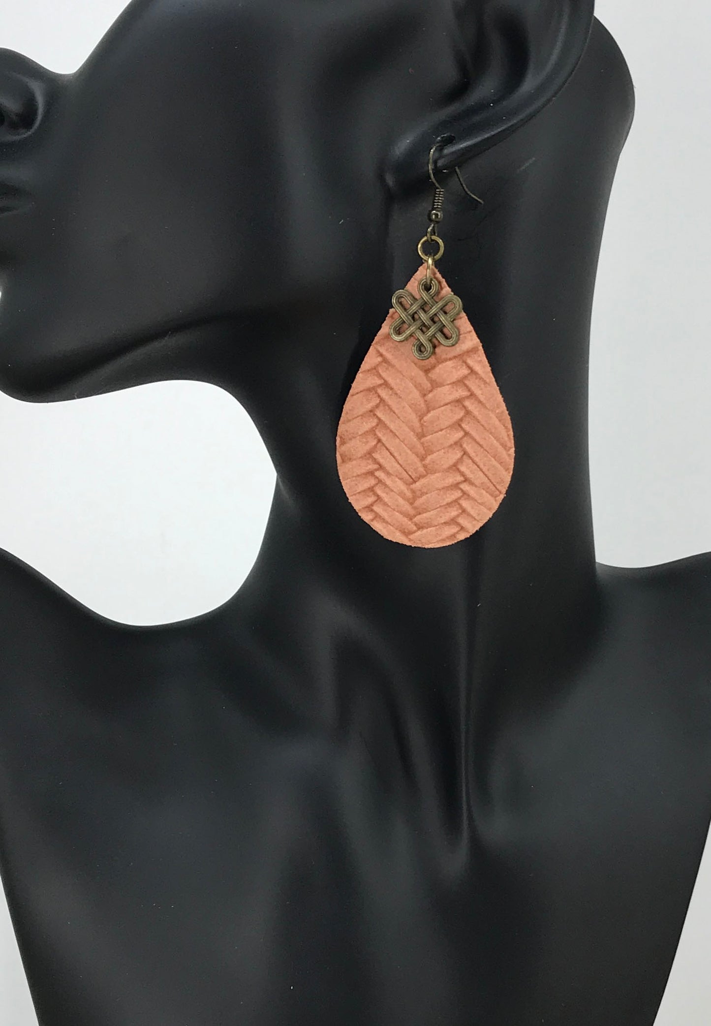Peach Italian Leather Earrings - E19-207