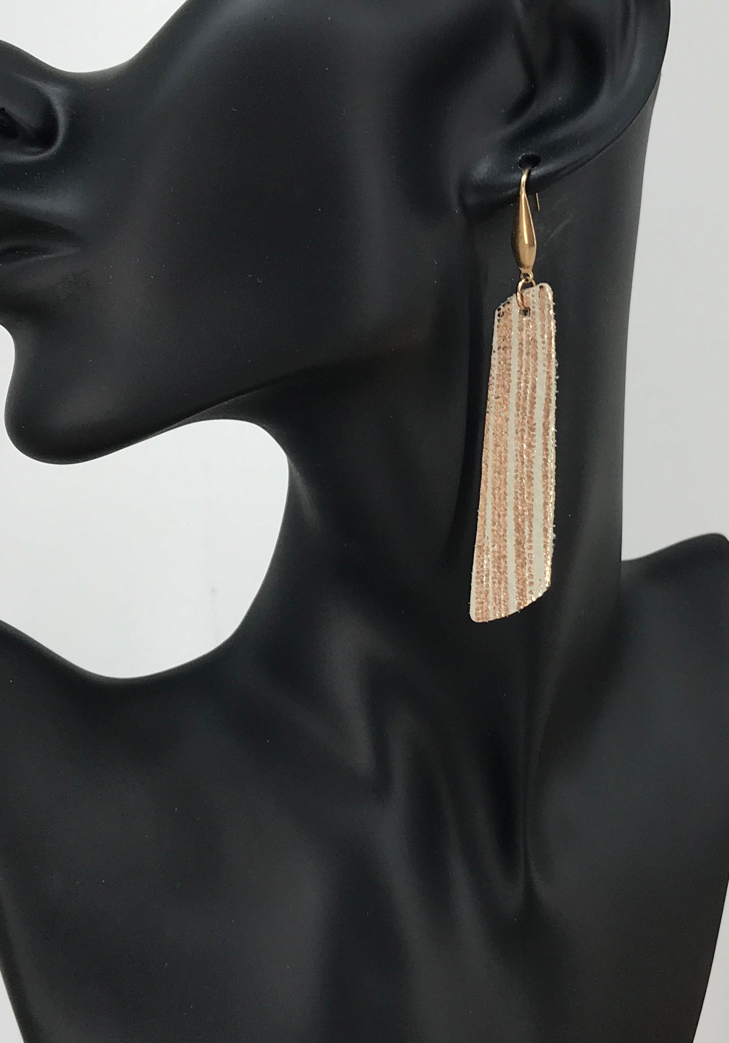 Rose Gold Leather Earrings - E19-2115