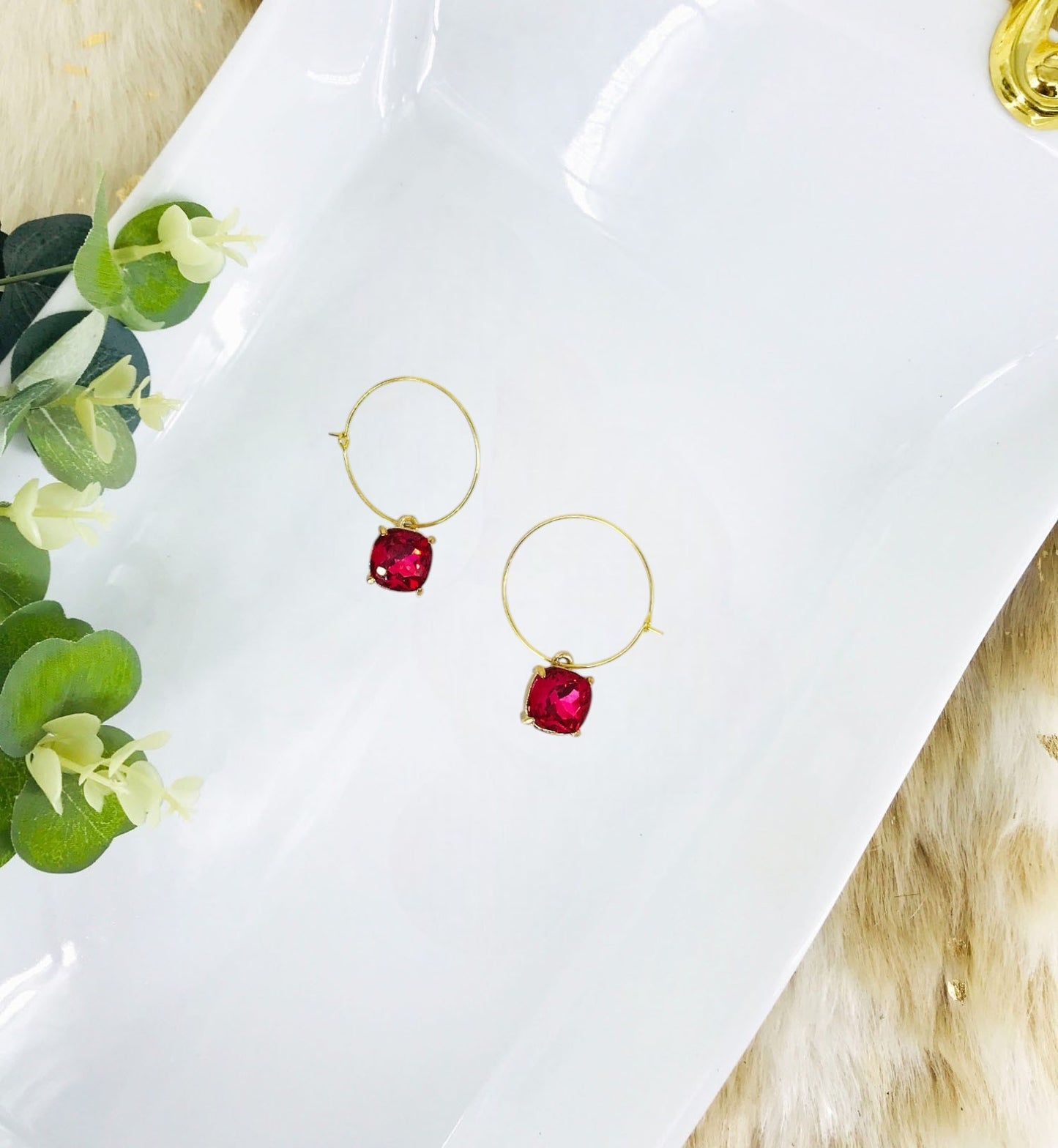 Rhinestone Hoop Earrings - E19-2122