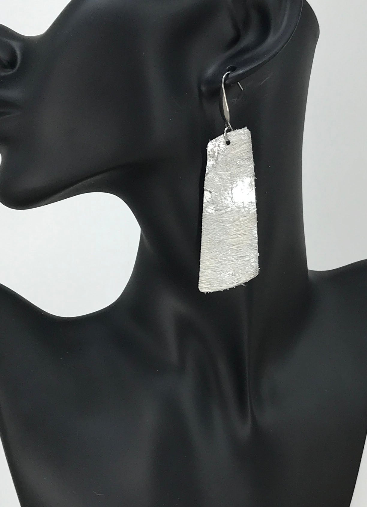 Silver Mist Tapered Bar Earrings