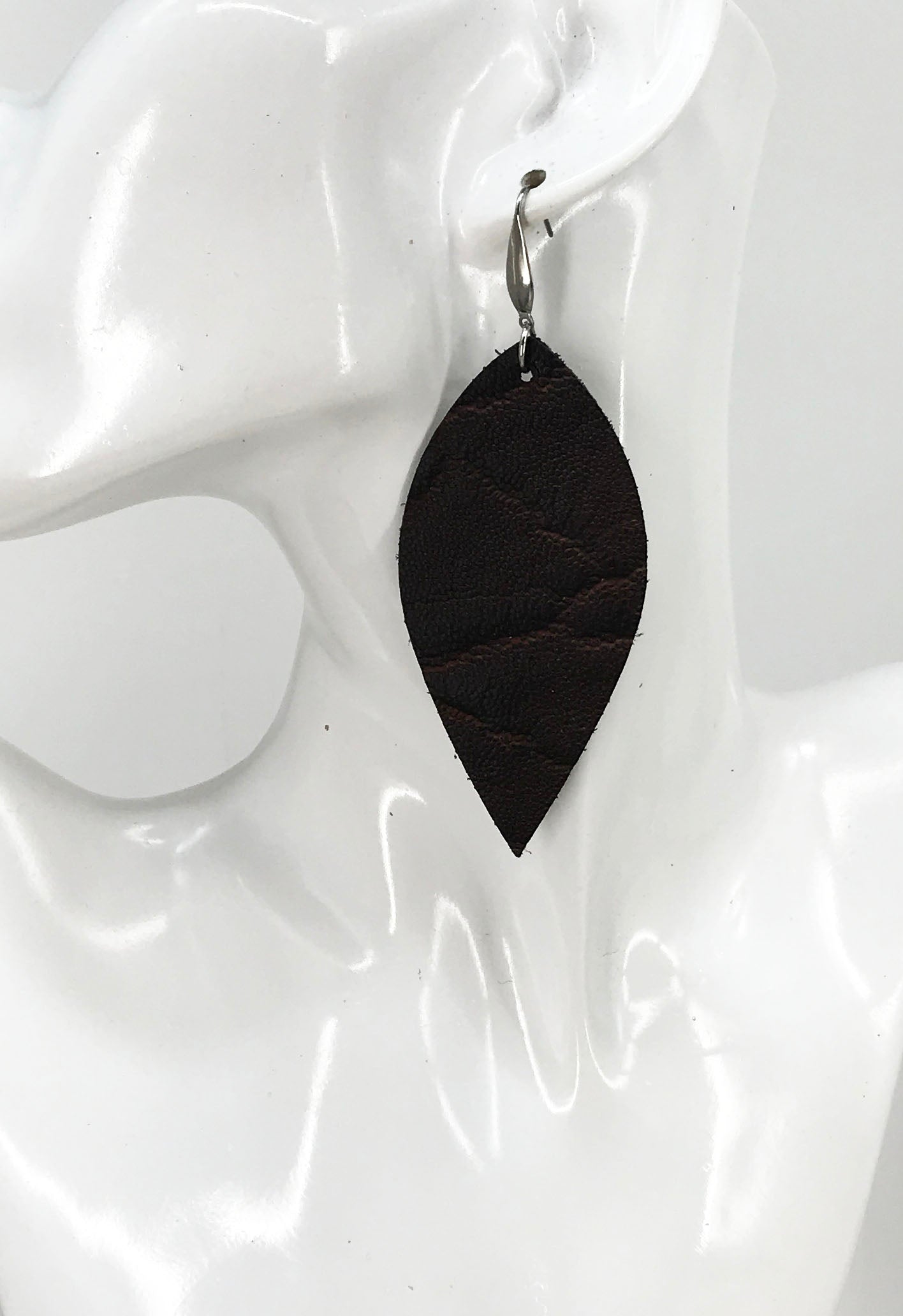 Embossed Elephant Leather Earrings - E19-2159