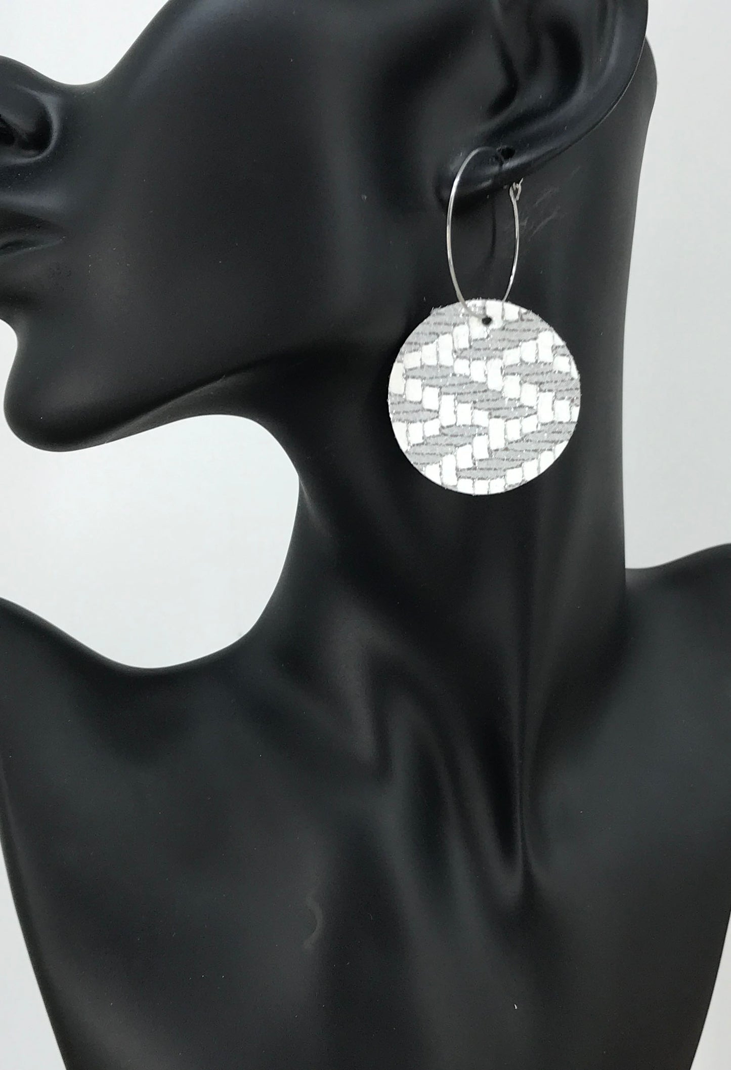 Genuine Leather Hoop Earrings - E19-217