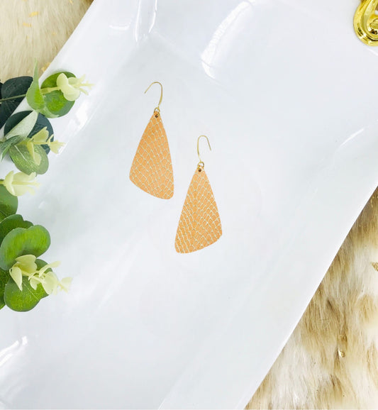 Apricot Gold Snake Leather Earrings - E19-2256