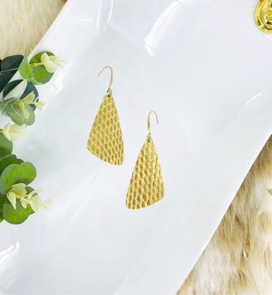 Gold Anaconda Leather Earrings - E19-2260
