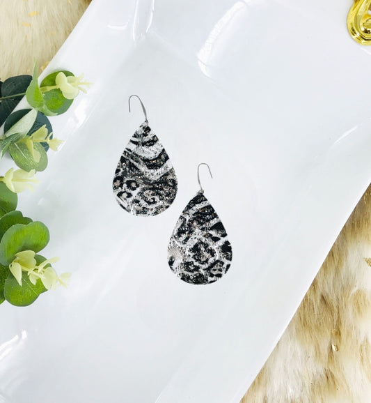 Glitter Leopard Leather Earrings - E19-2316