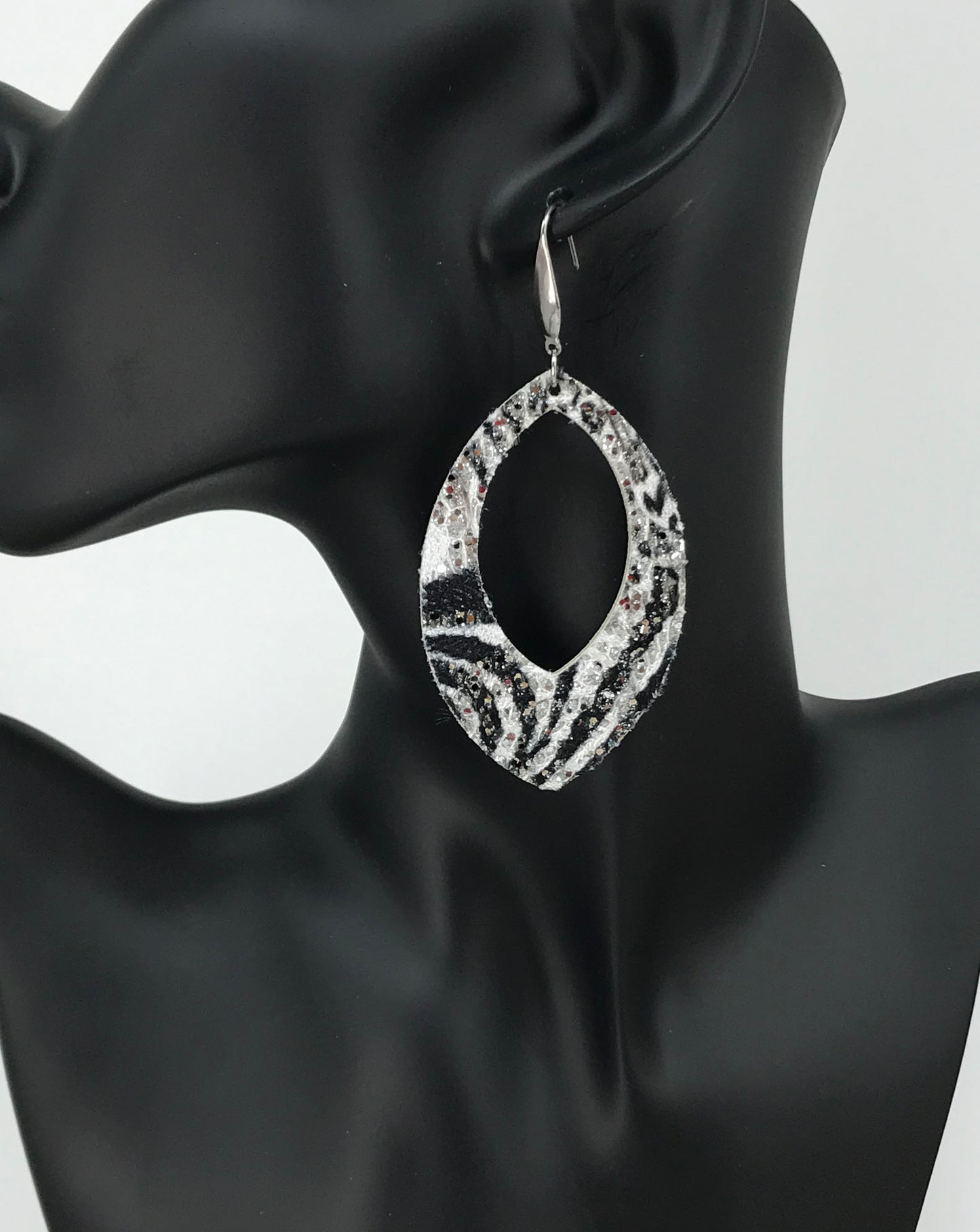 Glitter Leopard Leather Earrings - E19-2321