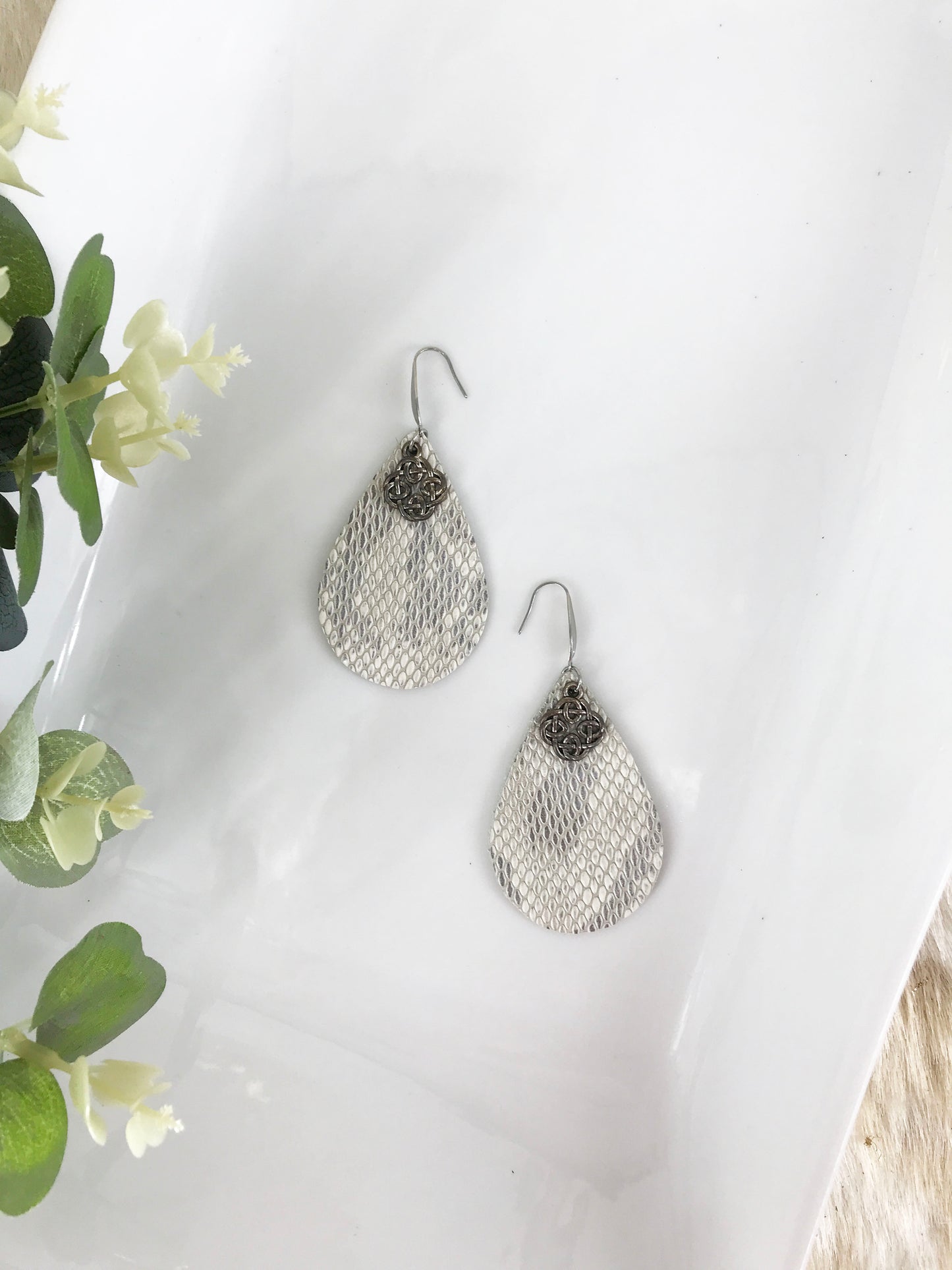Genuine Snake Leather Earrings - E19-232