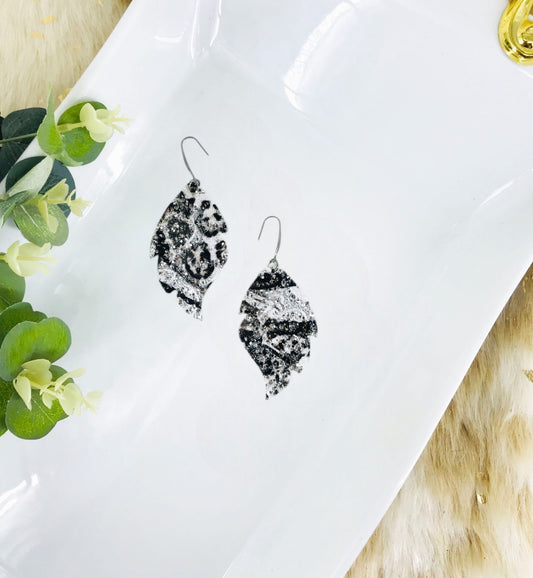 Glitter on Leather Earrings - E19-2336