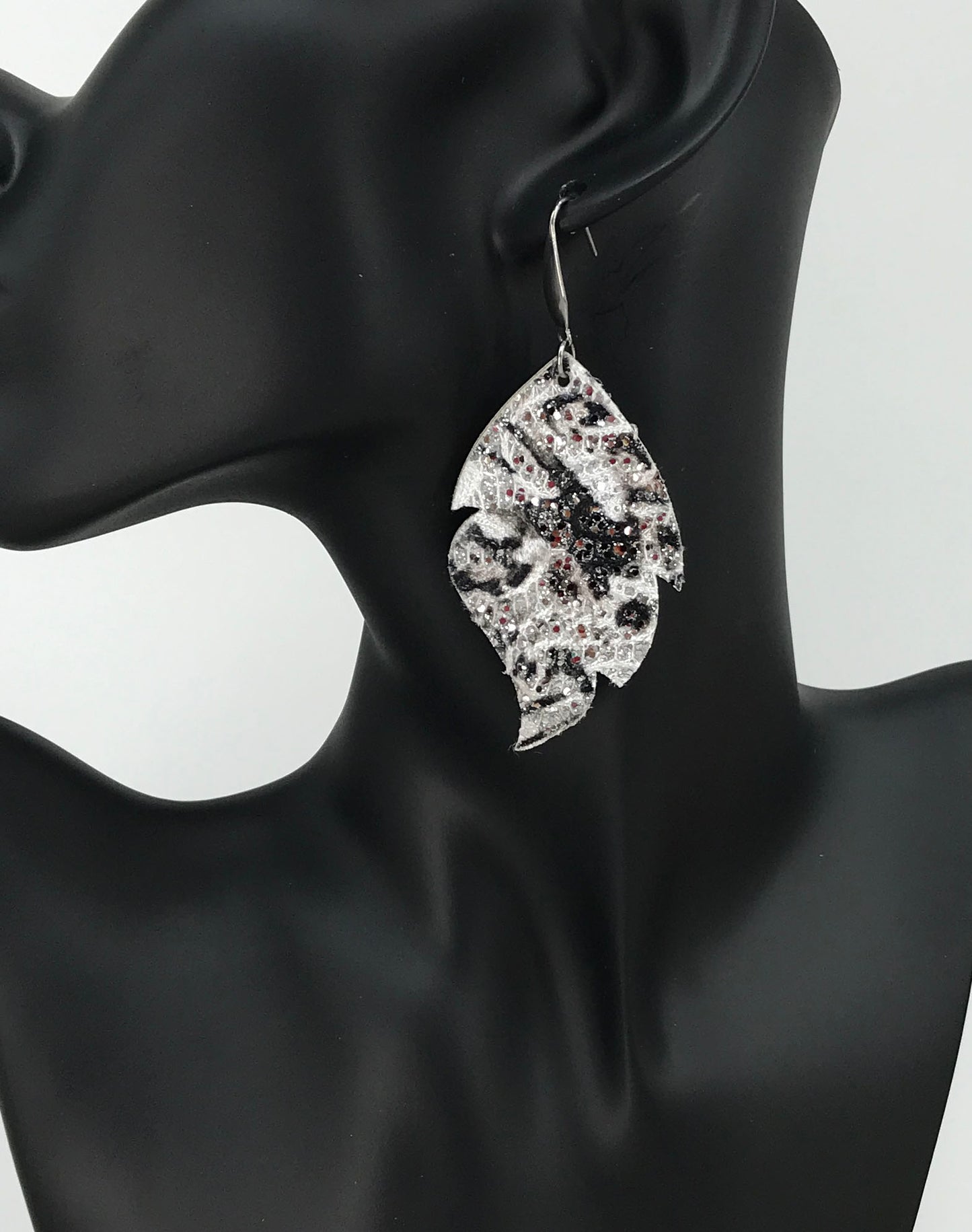 Glitter on Leather Earrings - E19-2336