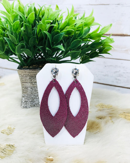 Crystal and Leather Stud Earrings - E19-2370