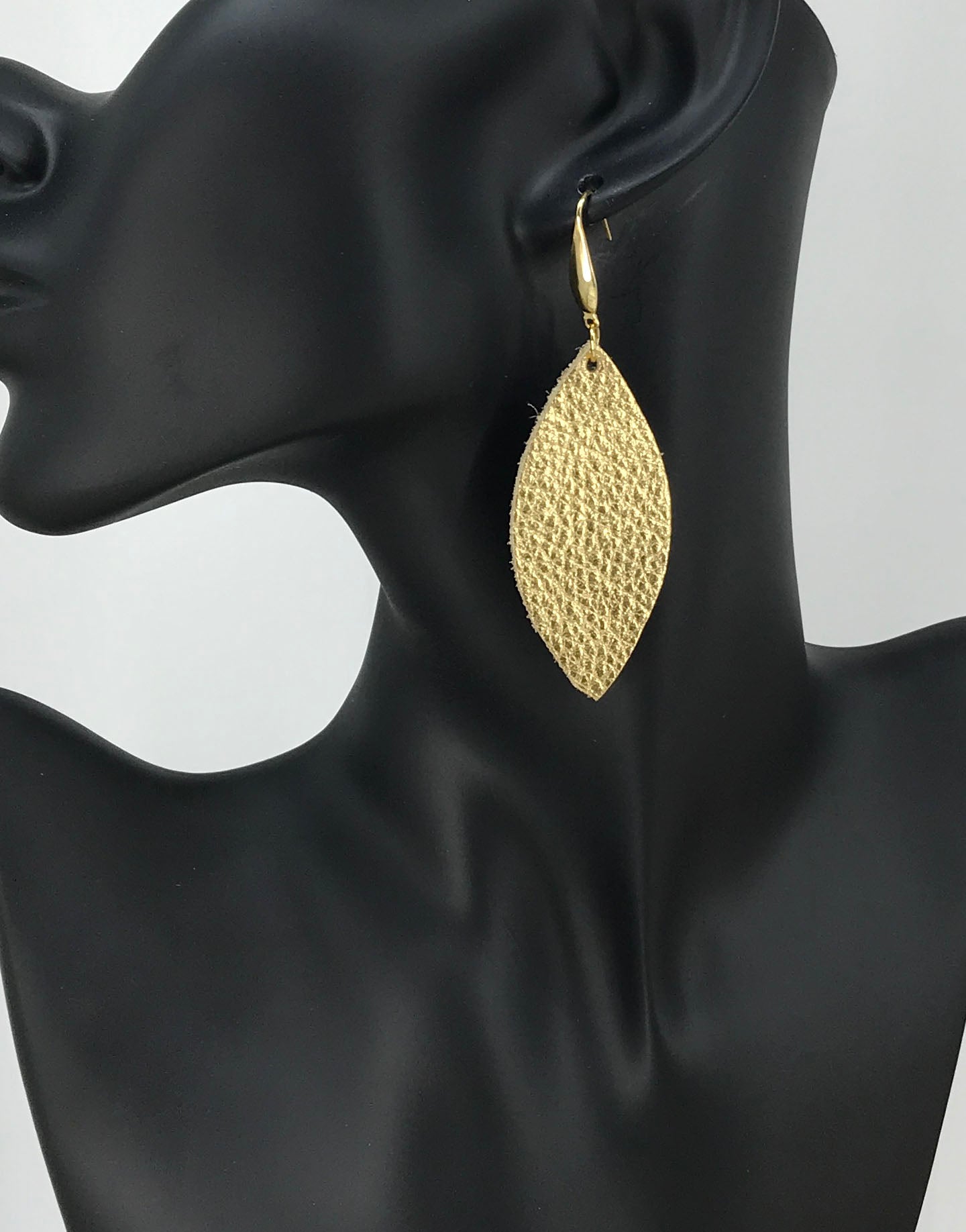 Gold Genuine Leather Earrings - E19-2457