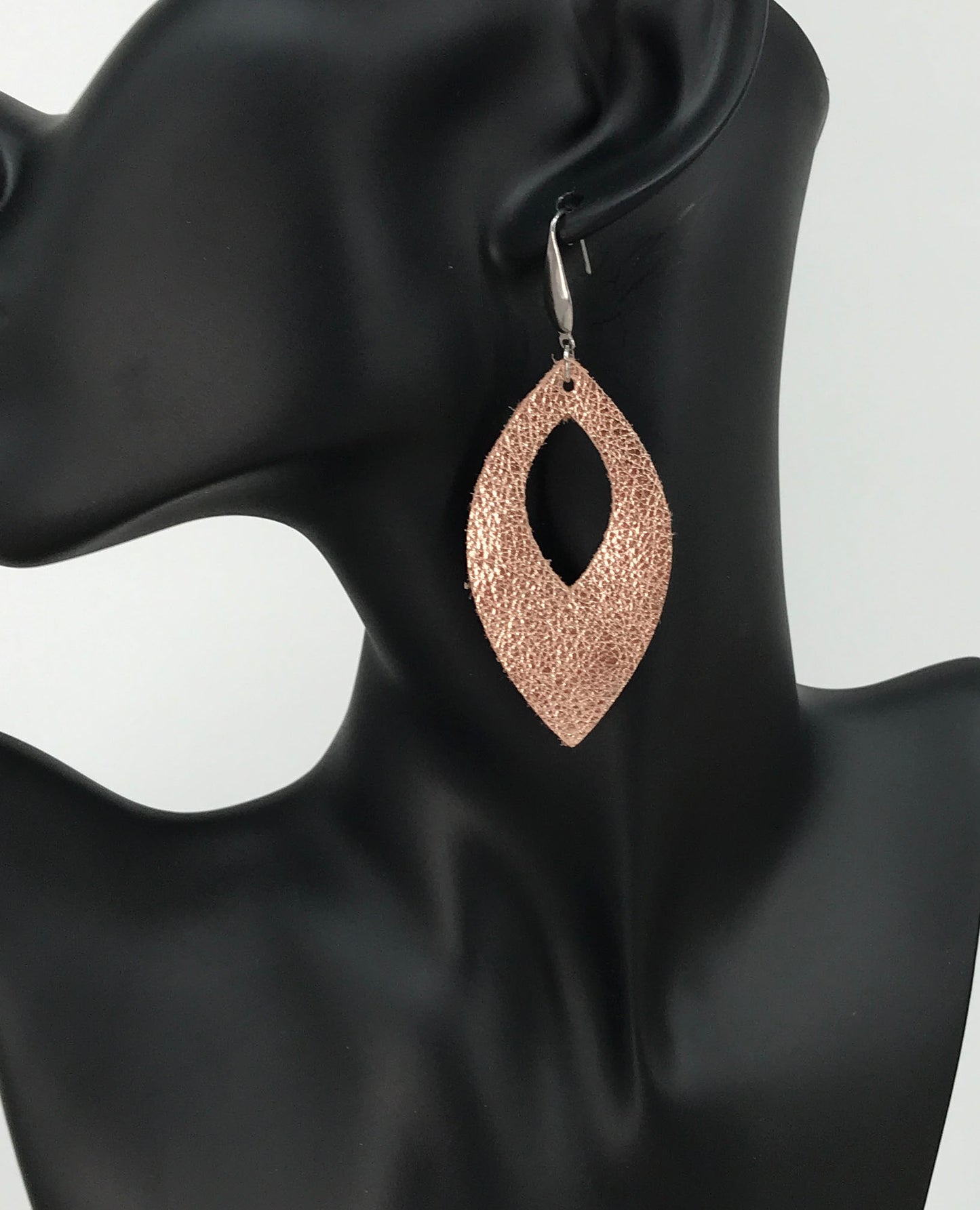 Rose Gold Leather Earrings - E19-2618