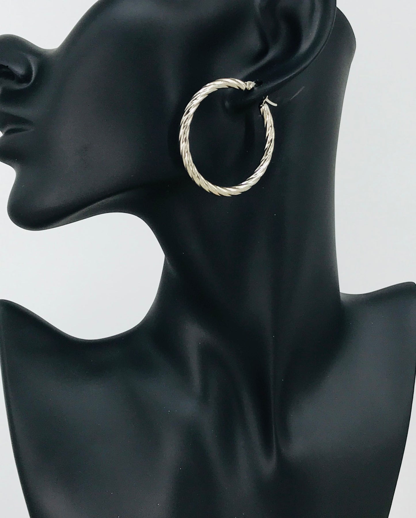 Twisted Stainless Steel Hoop Earrings - E19-2633