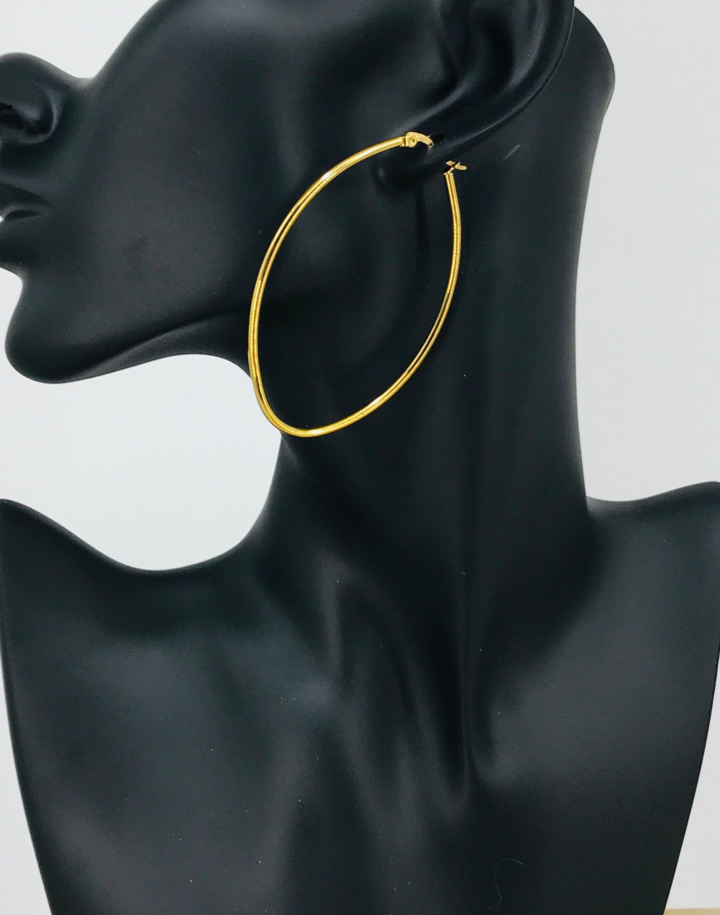 Golden Oval Stainless Steel Hoop Earrings - E19-2638