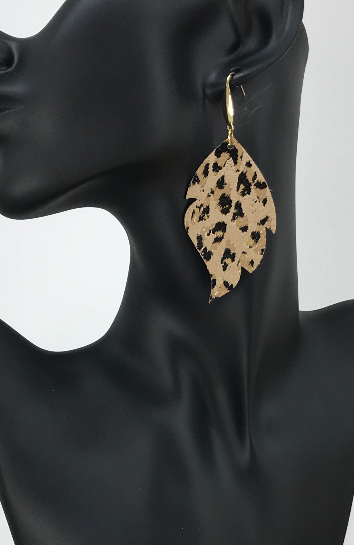 Natural Leopard Leaf Earrings