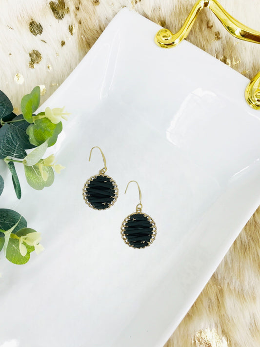 Leather Cord Pendant Earrings - E19-2701