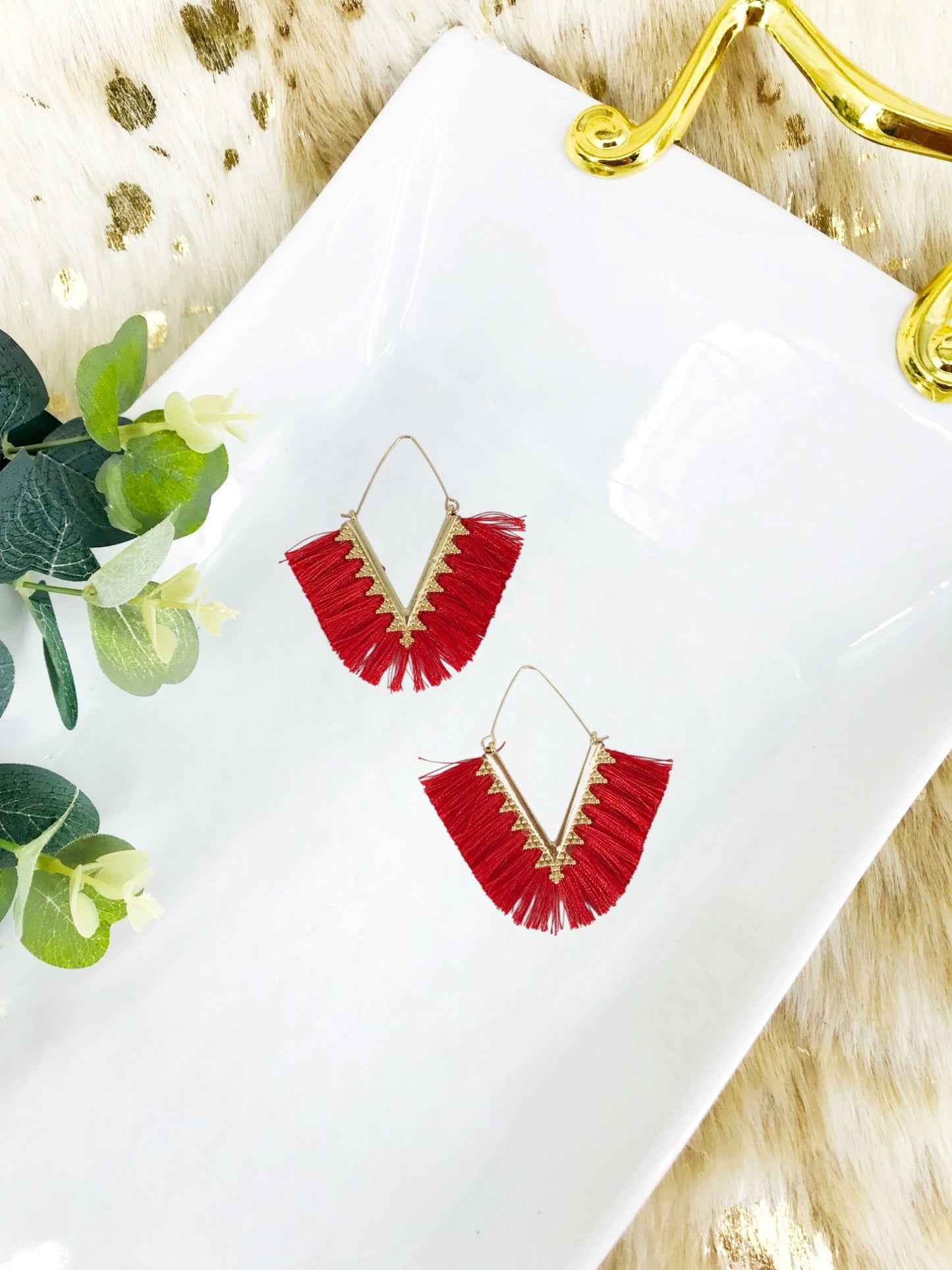 Bohemian Triangle Tassel Earrings - E19-2718