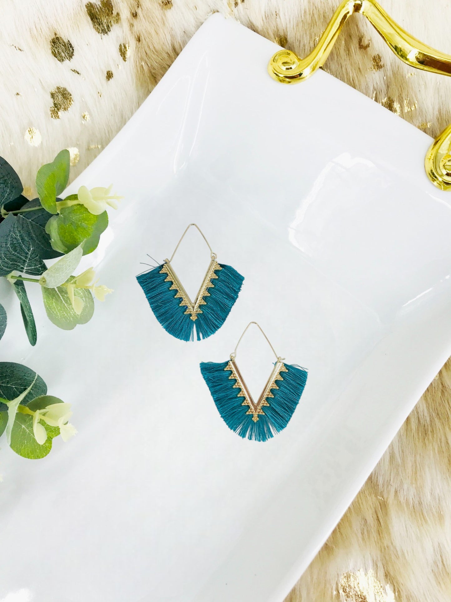 Bohemian Triangle Tassel Earrings - E19-2729
