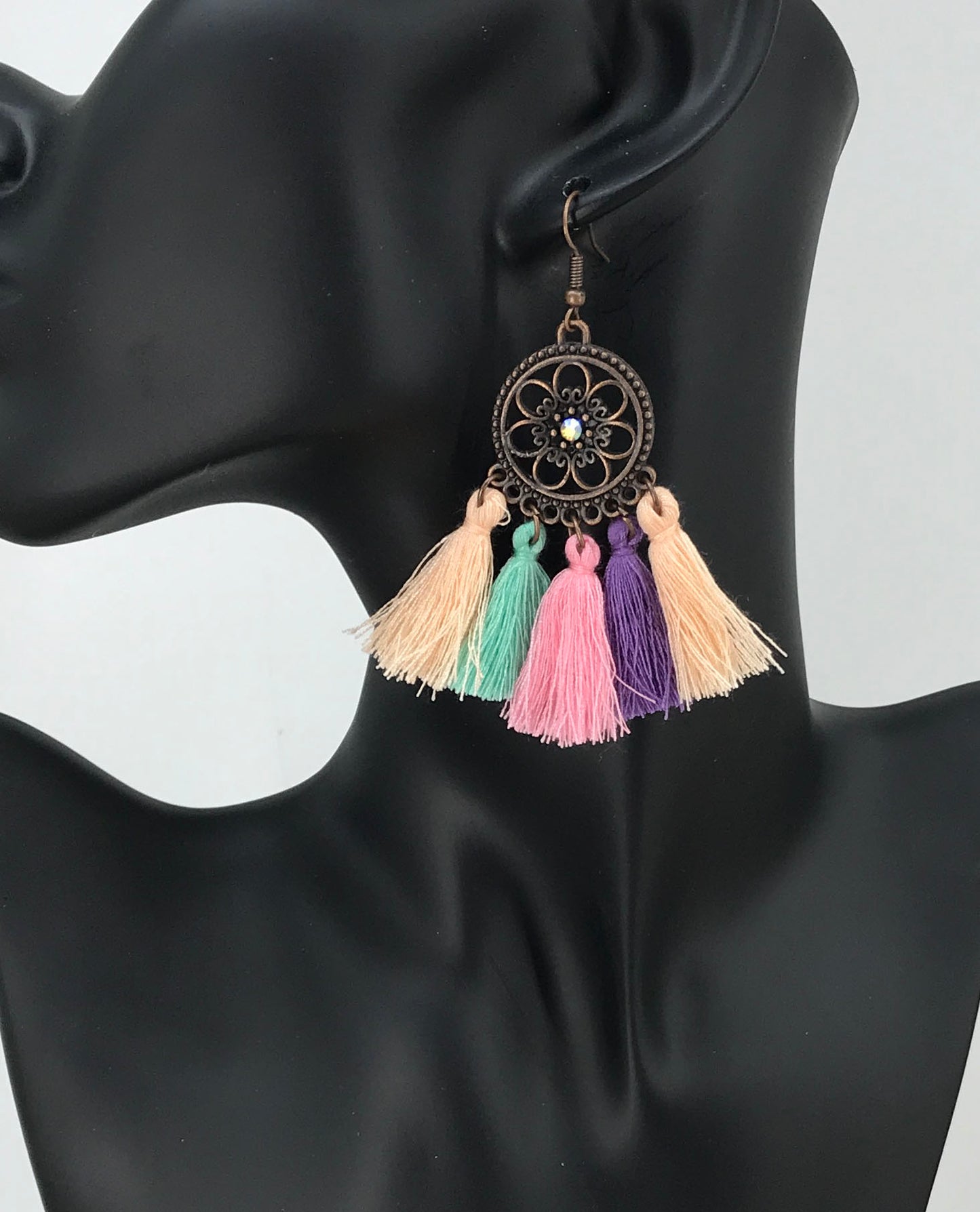 Multi Color Bohemian Tassel Earrings