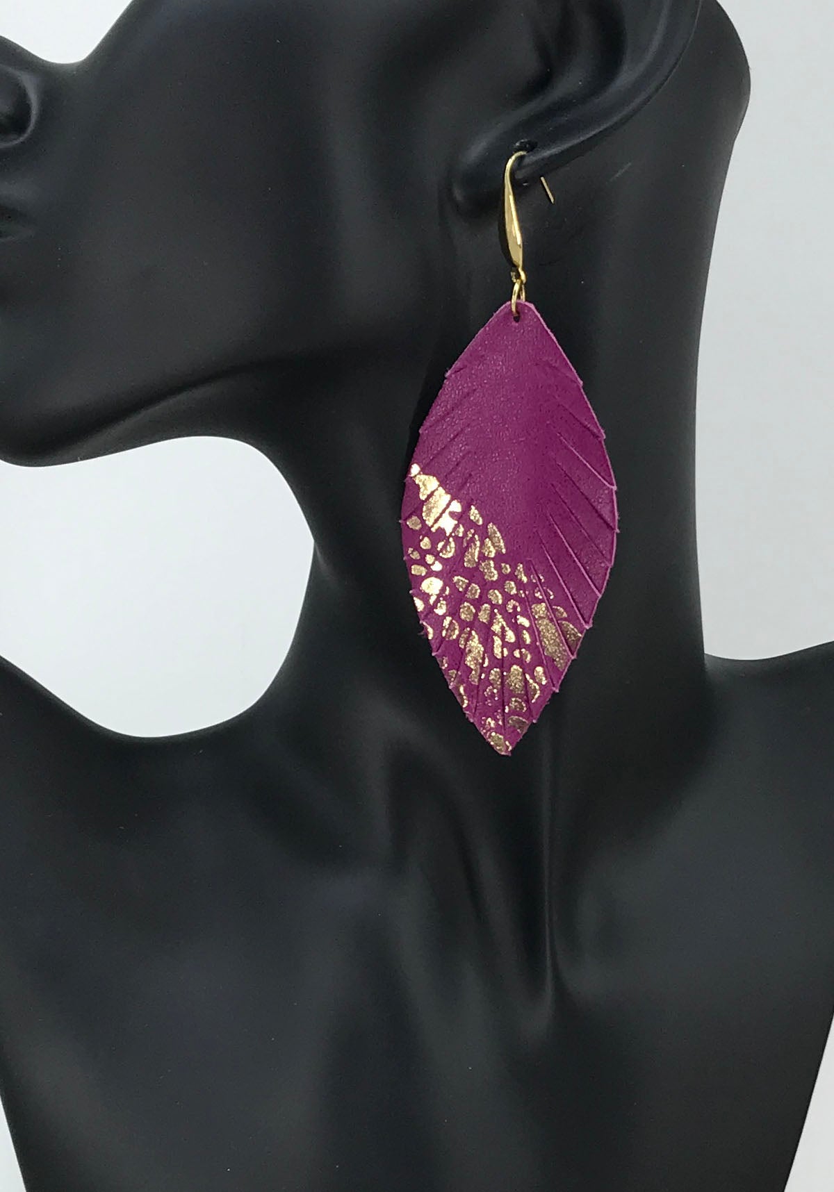 Violet Sheepskin Leather Earrings - E19-2782