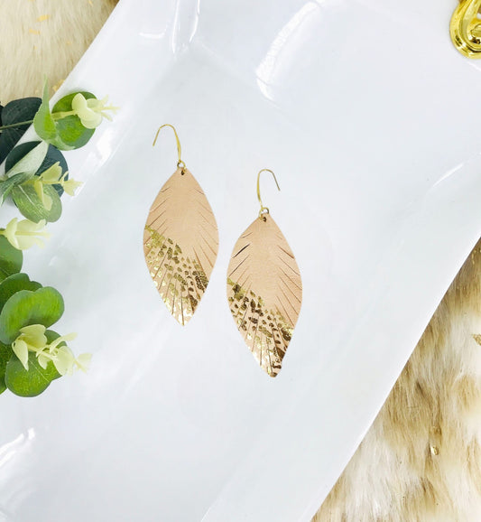 Antique White Sheepskin Leather Earrings - E19-2832