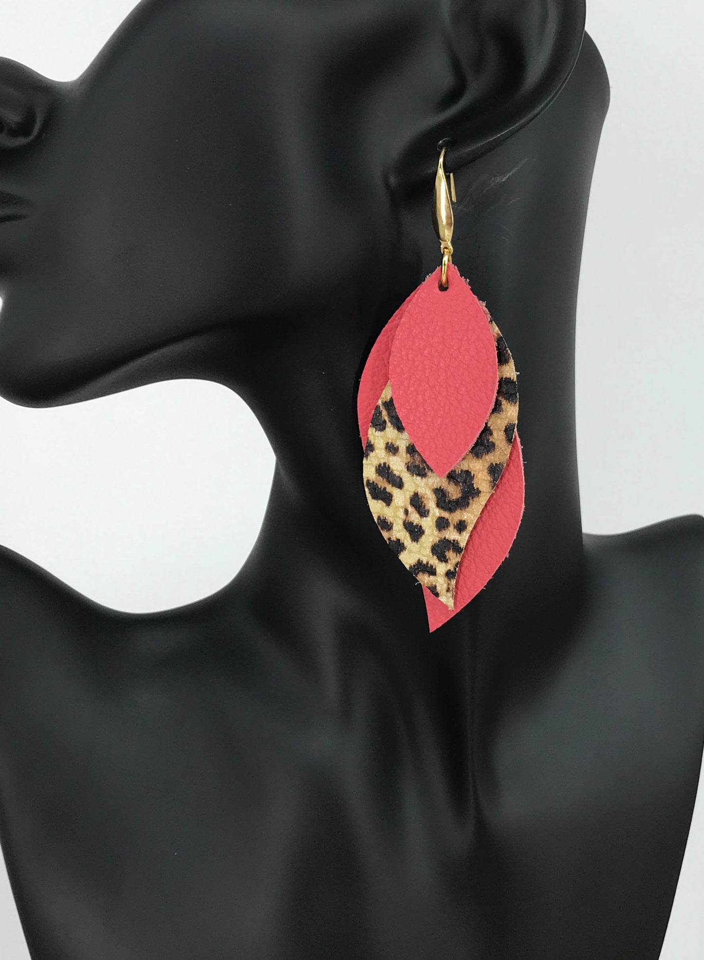 Layered Genuine Leather Earrings - E19-2892