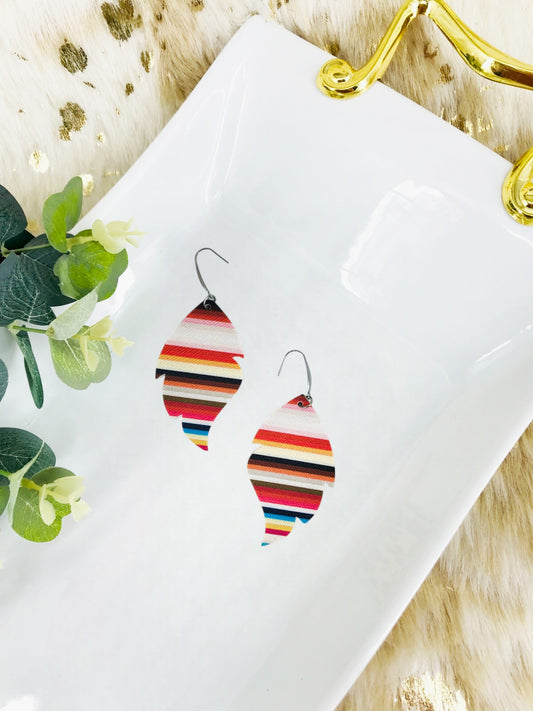 Striped Faux Leather Earrings - E19-2988