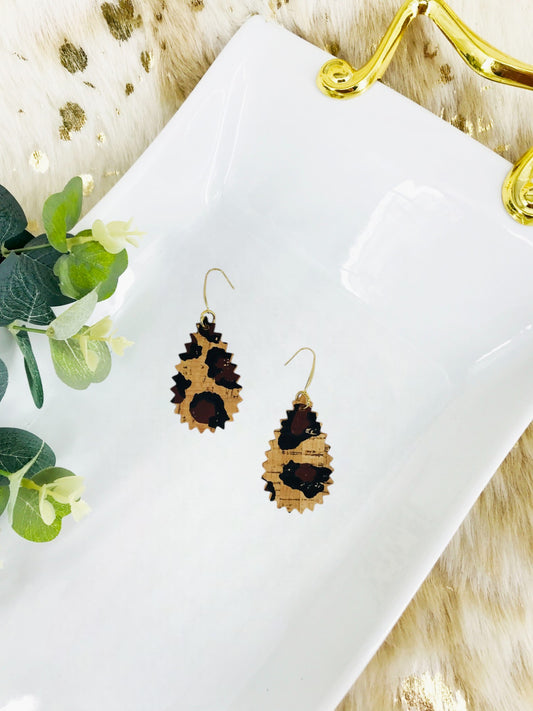 Chocolate Leopard Cork Earrings - E19-3003