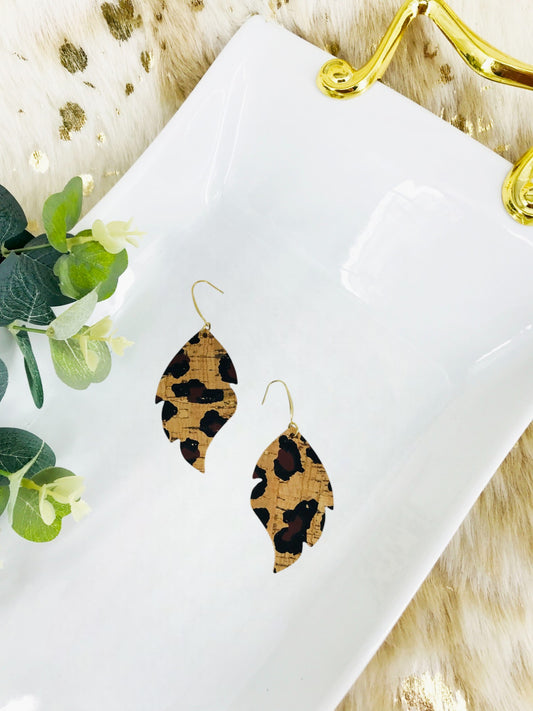 Chocolate Leopard Cork Earrings - E19-3017