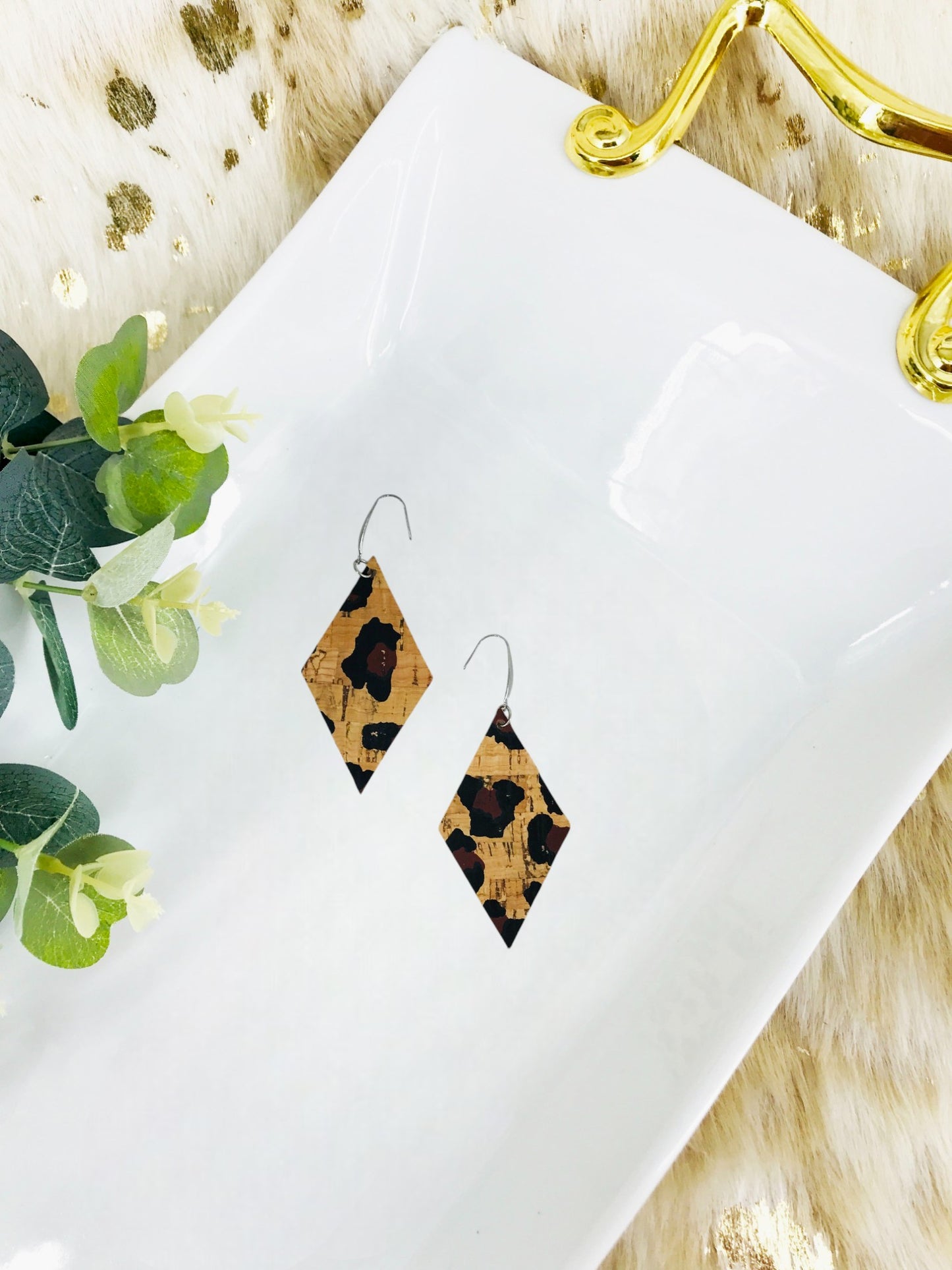 Leopard Cork Earrings - E19-3018