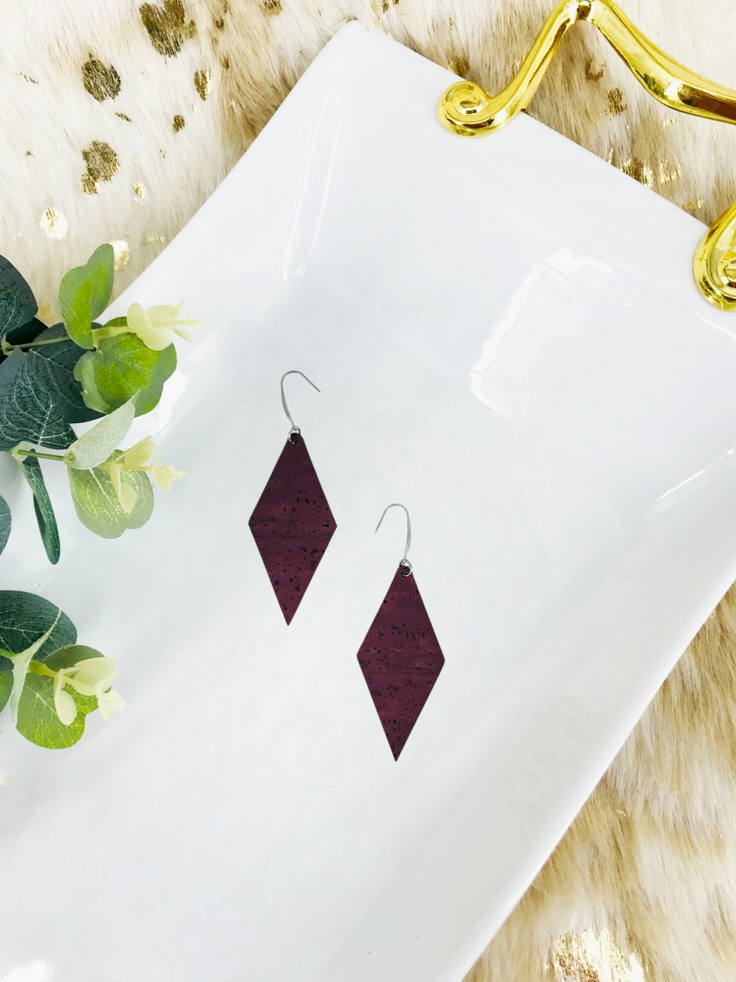 Purple Portuguese Cork Earrings - E19-3031