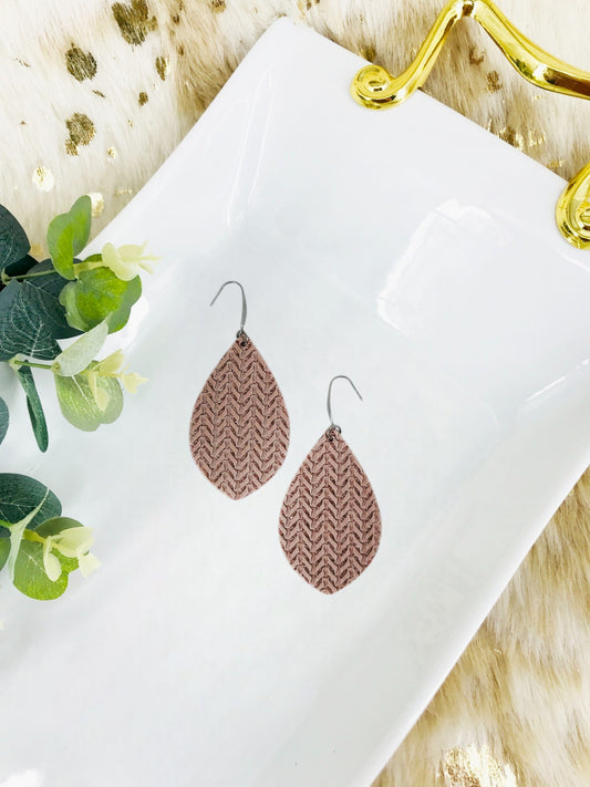 Rose Gold Faux Leather Earrings - E19-3060