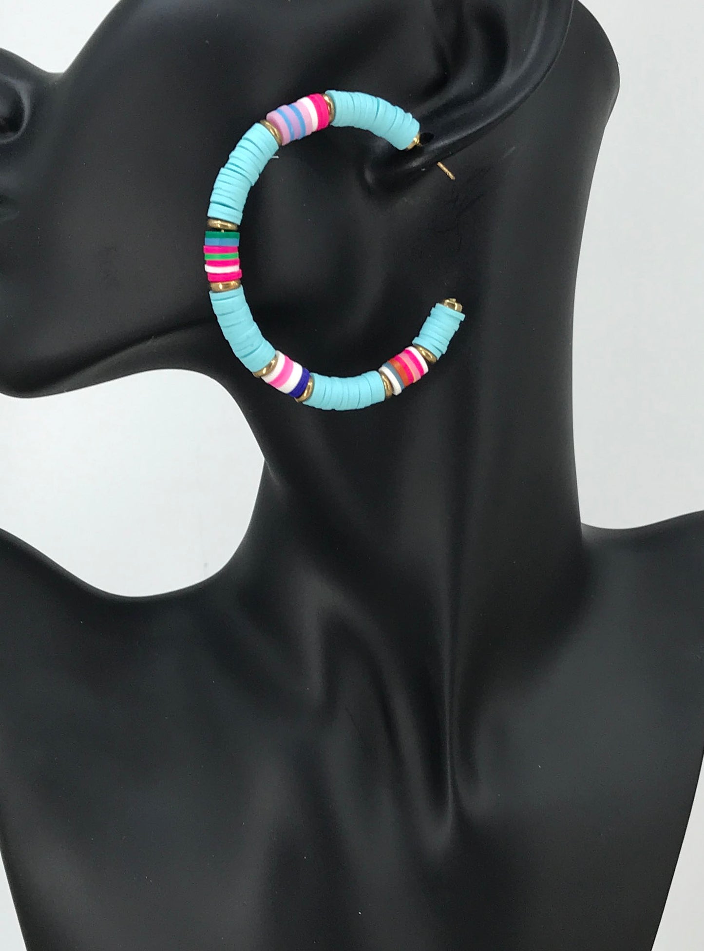 Blue Open Hoop Earrings - E19-3081