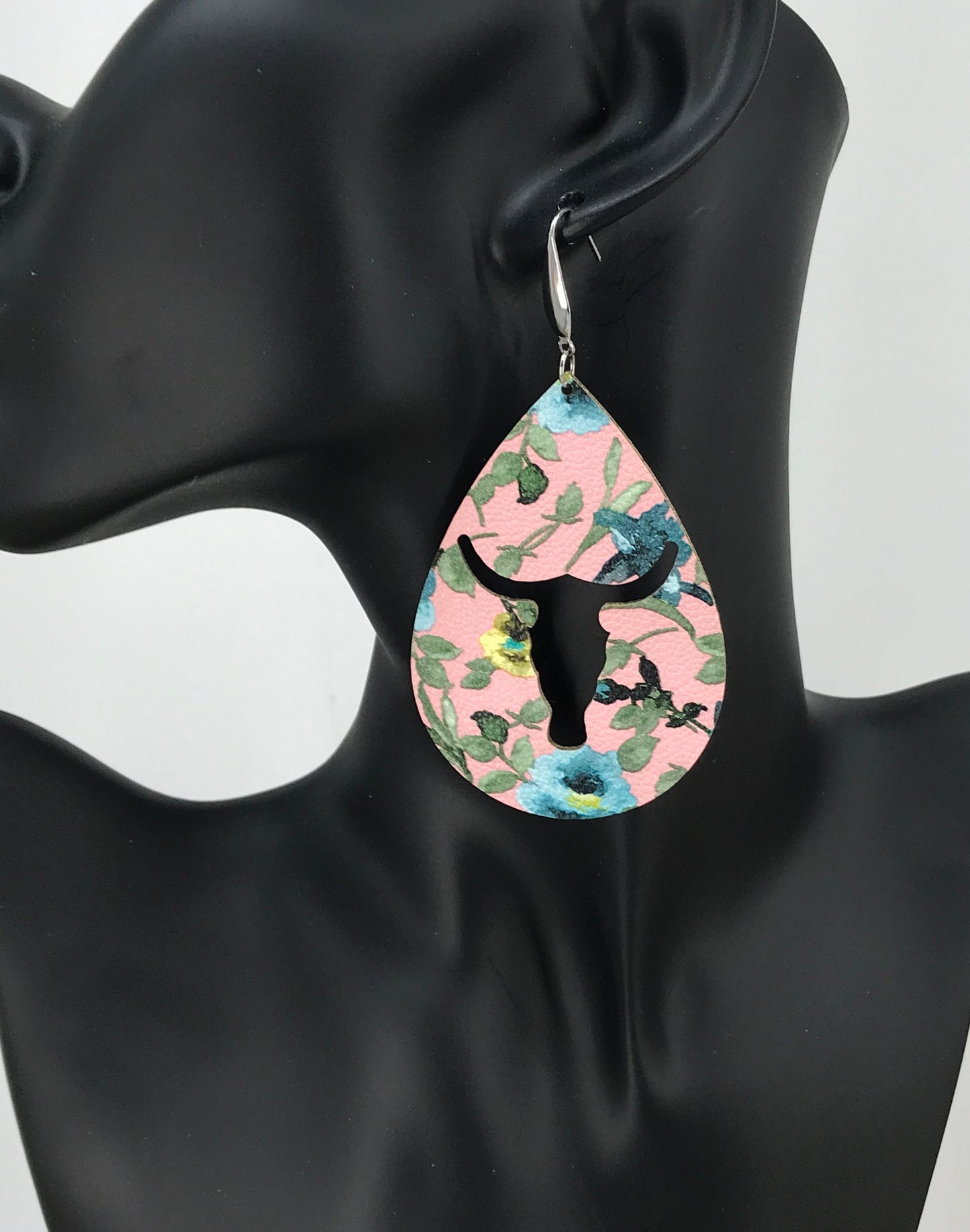 Floral Bull Head Earrings - E19-3316